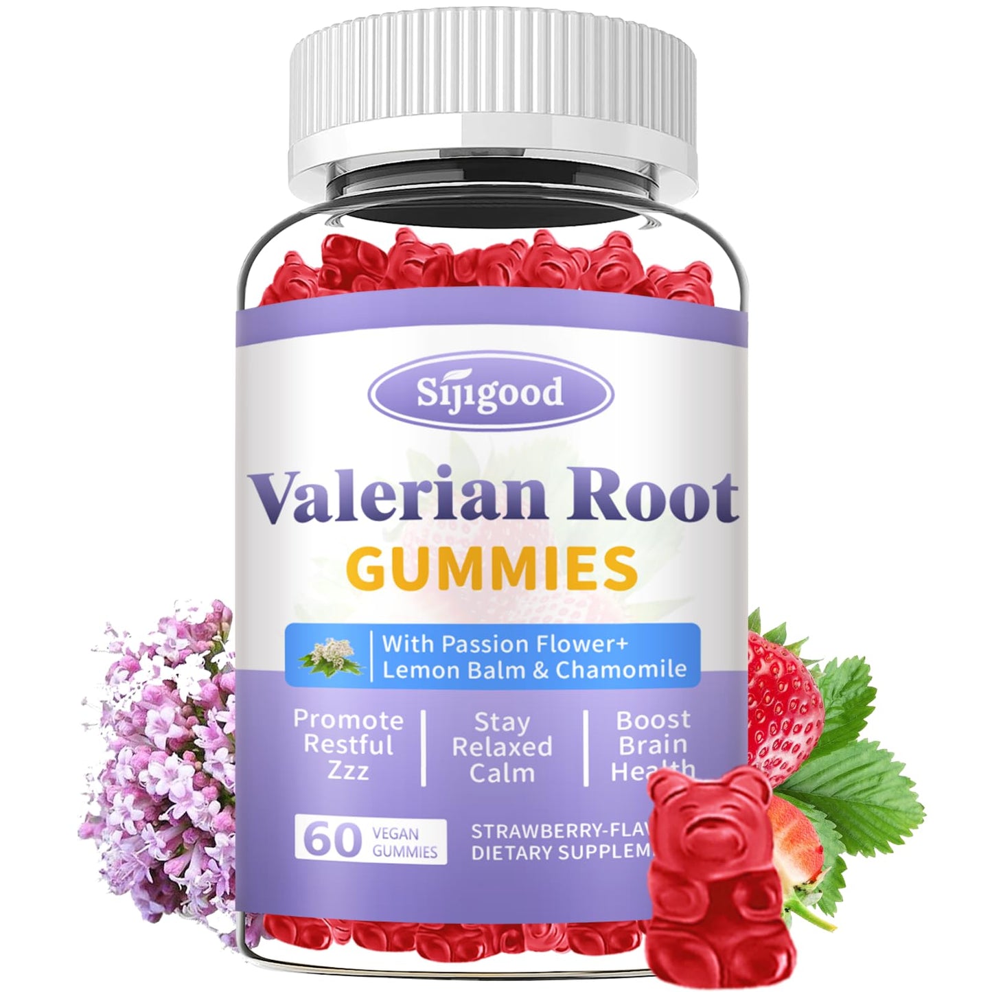 Sijigood Valerian Root Gummies, 60 Count