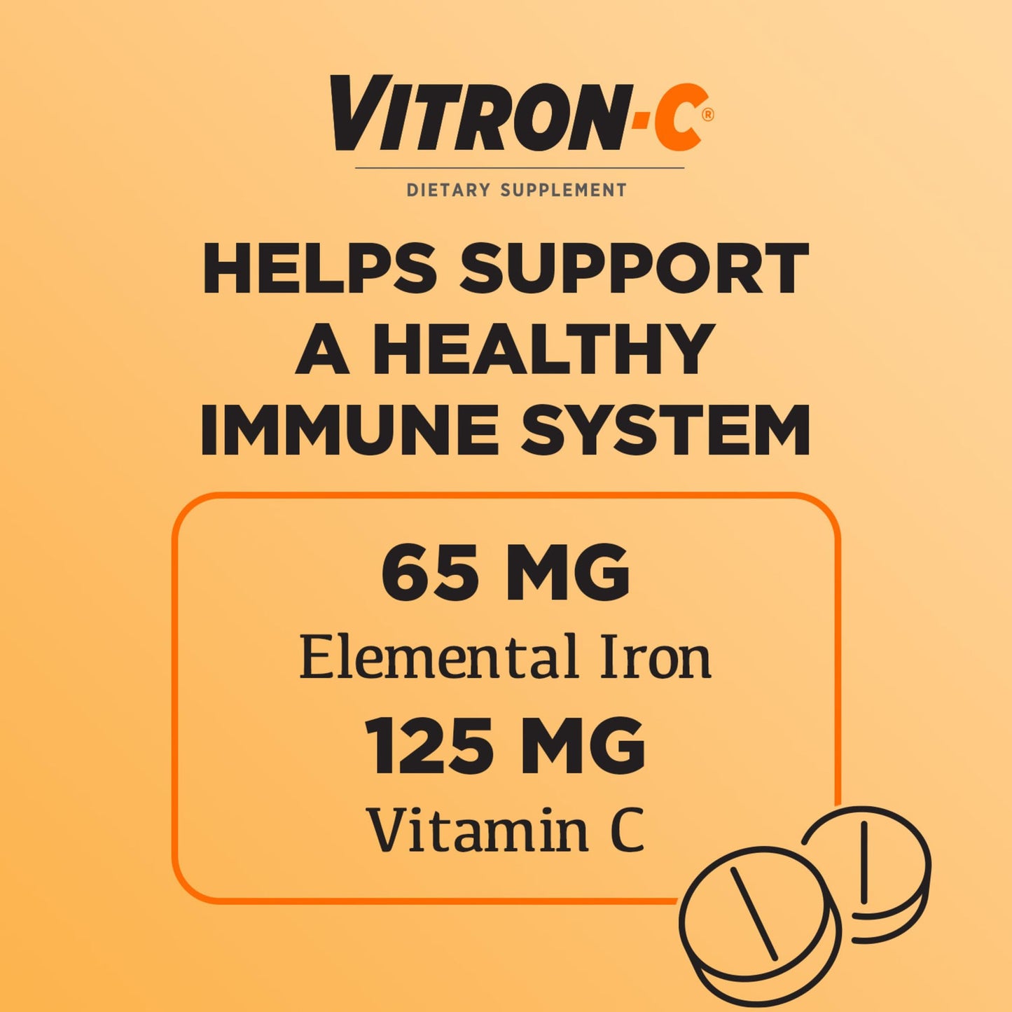 Vitron-C Iron Supplement Tablet, 120 Count