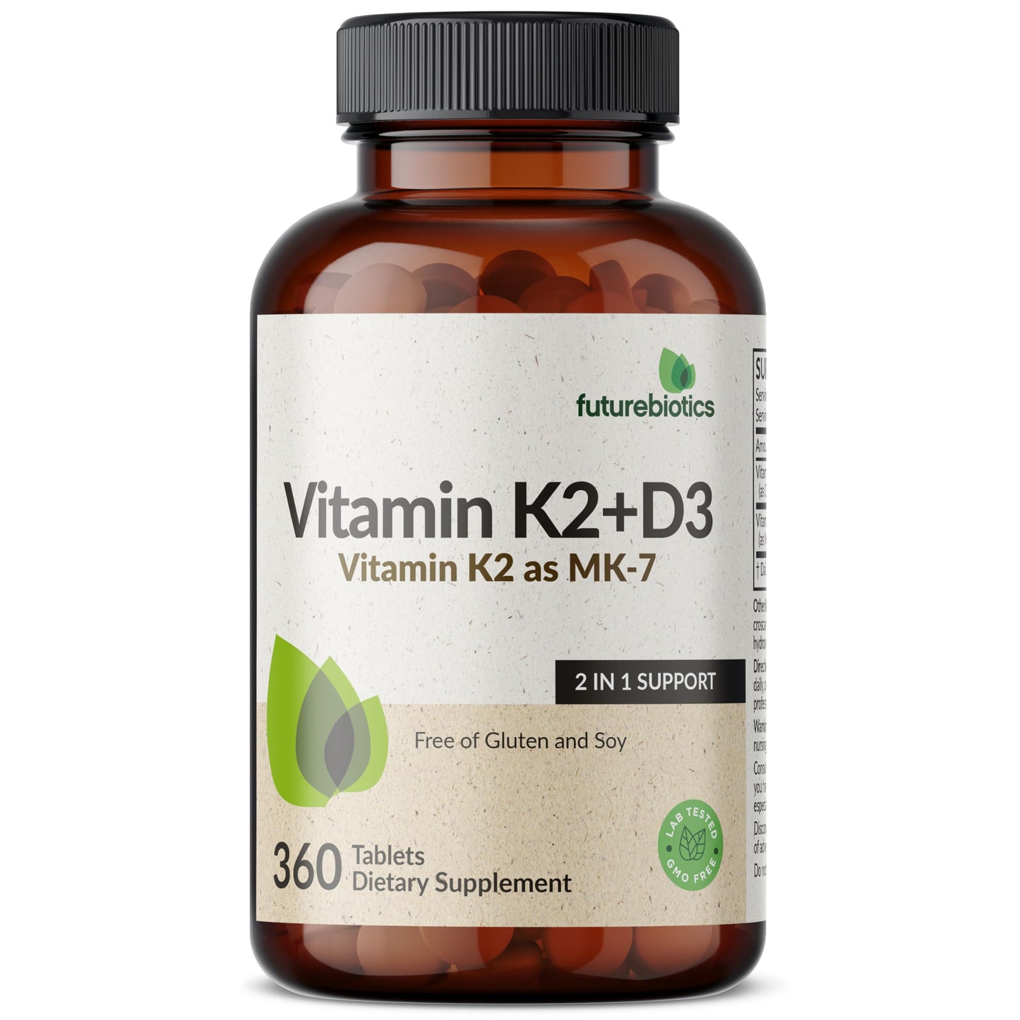 Futurebiotics Vitamin K2 with D3 Tablets, 360 Tablets