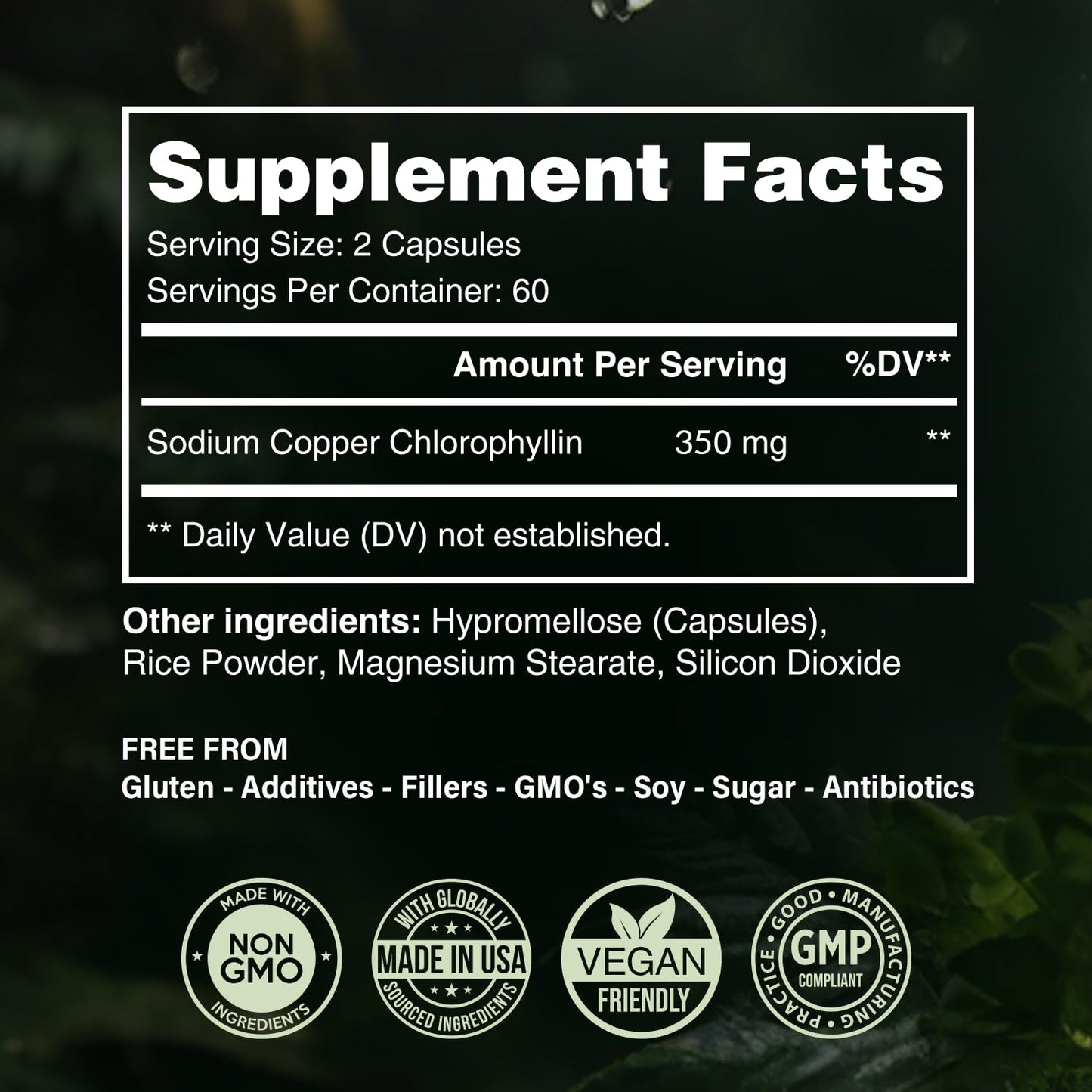 Benevolent Nourishment Chlorophyll Supplement 120 Capsules