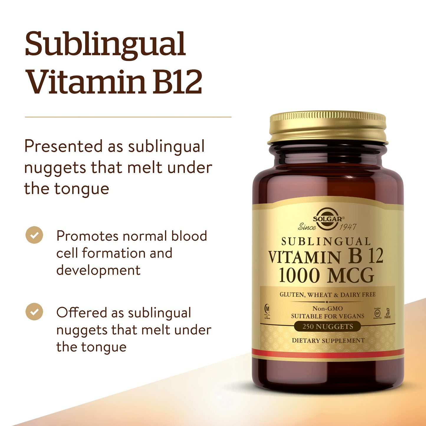 SOLGAR Vitamin B Bundle: B6 25 mg 100 Tablets; Sublingual B12 1000 mcg Nuggets 250 Count; B2 (Riboflavin) 100 mg 100 Vegetable Capsules, 450