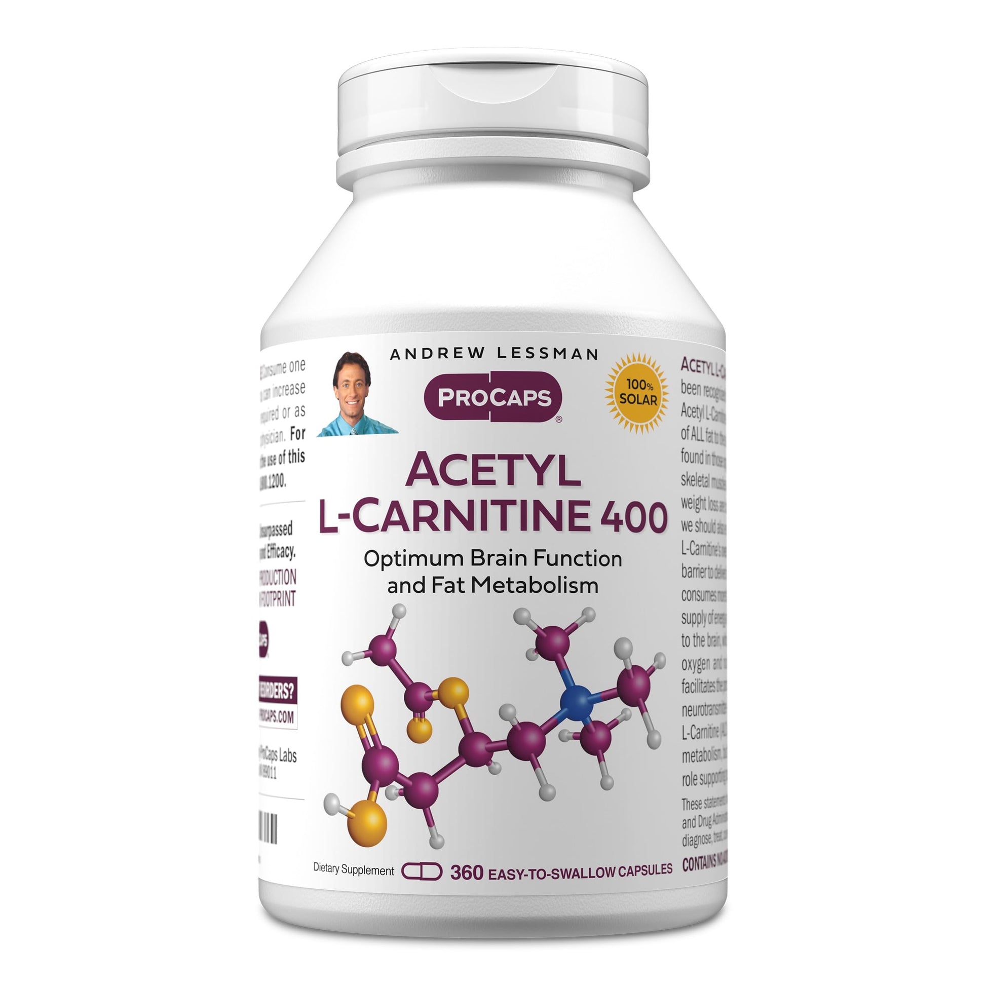 ANDREW LESSMAN Acetyl L-Carnitine 400 mg Capsules, 360 Count