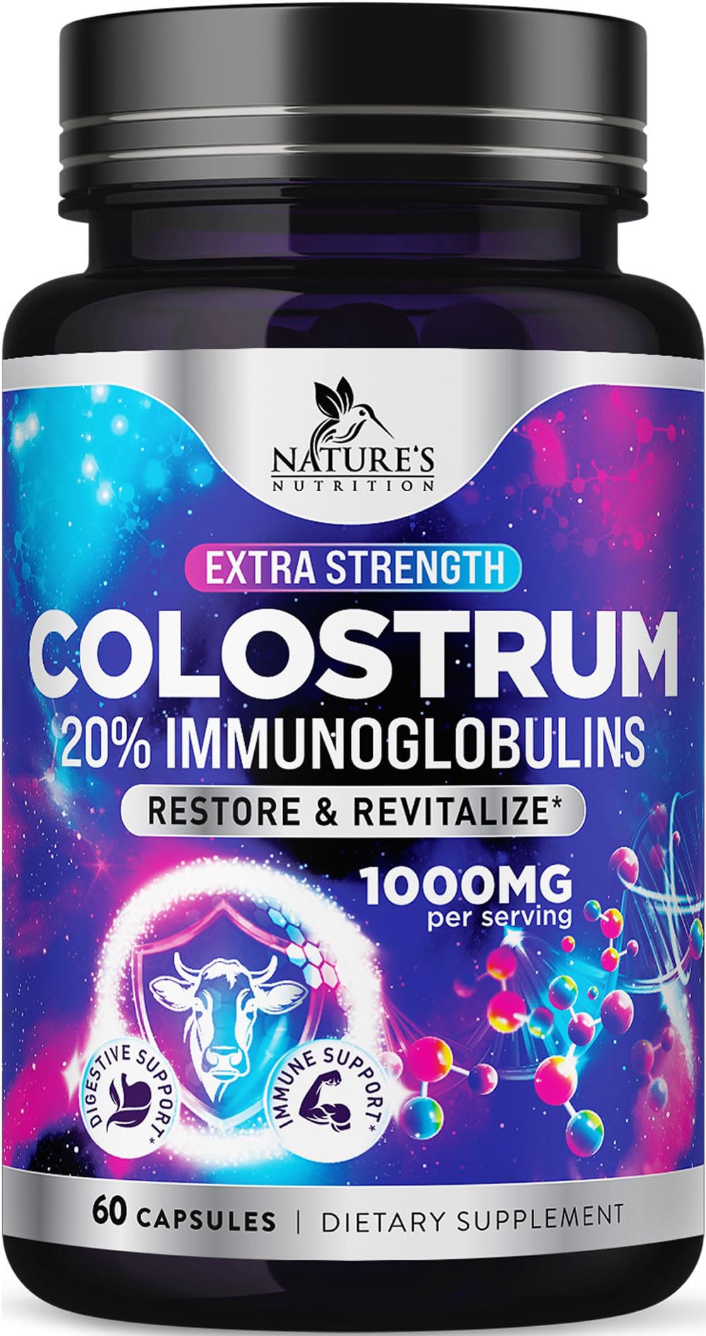 Nature's Nutrition Colostrum Supplement Capsules, 60 Capsules