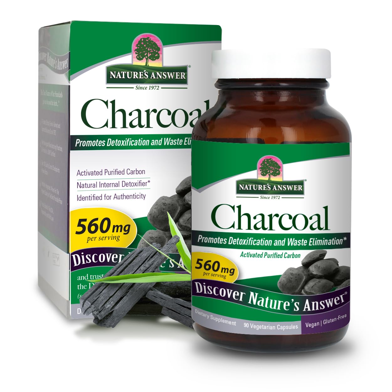 Nature's Answer Activated Charcoal Capsules, 90 Count
