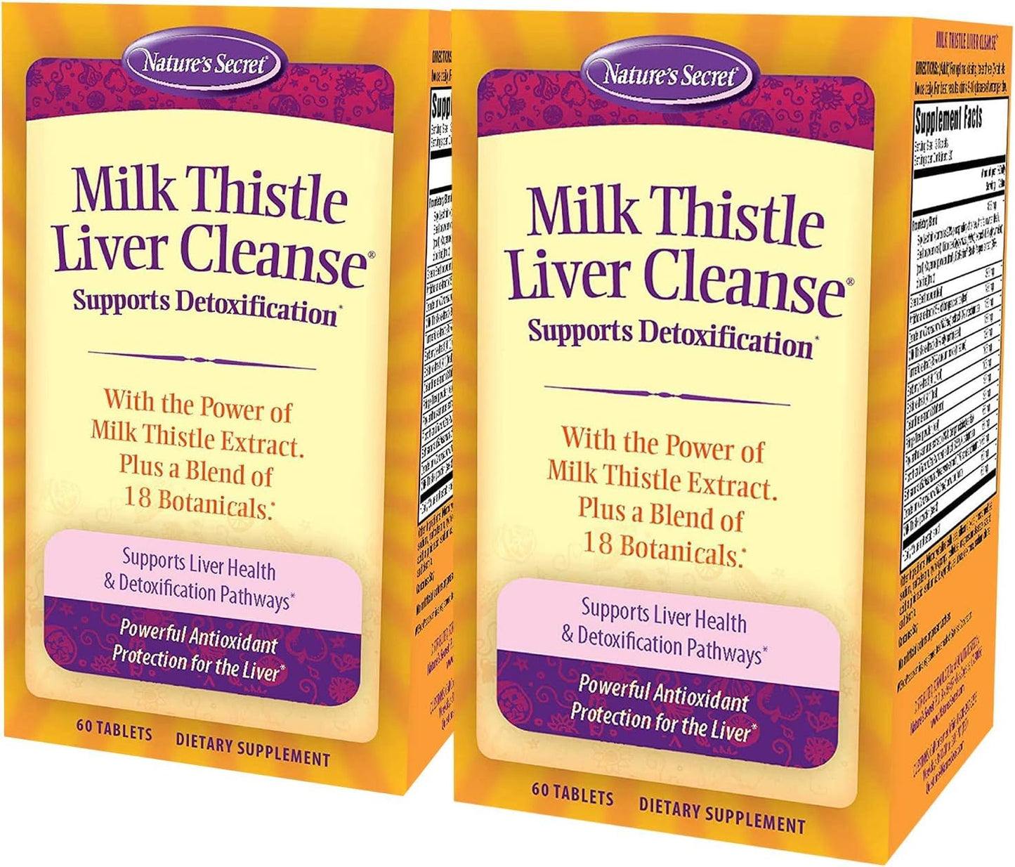 Nature's Secret Milk Thistle Liver Cleanse Tablets, 60 Count (Pack of 2)