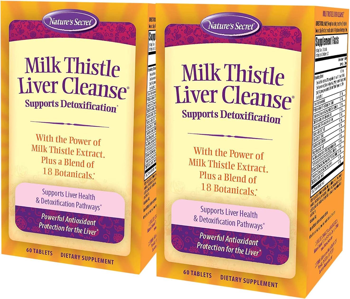 Nature's Secret Milk Thistle Liver Cleanse Tablets, 60 Count (Pack of 2)