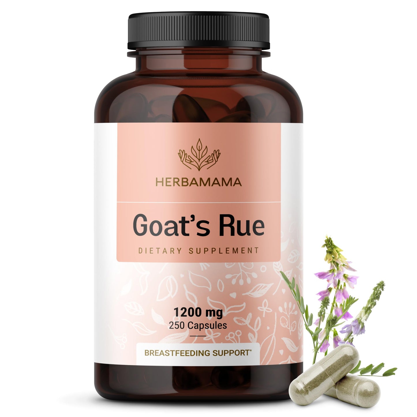 HERBAMAMA Goat's Rue Capsules 250 Count