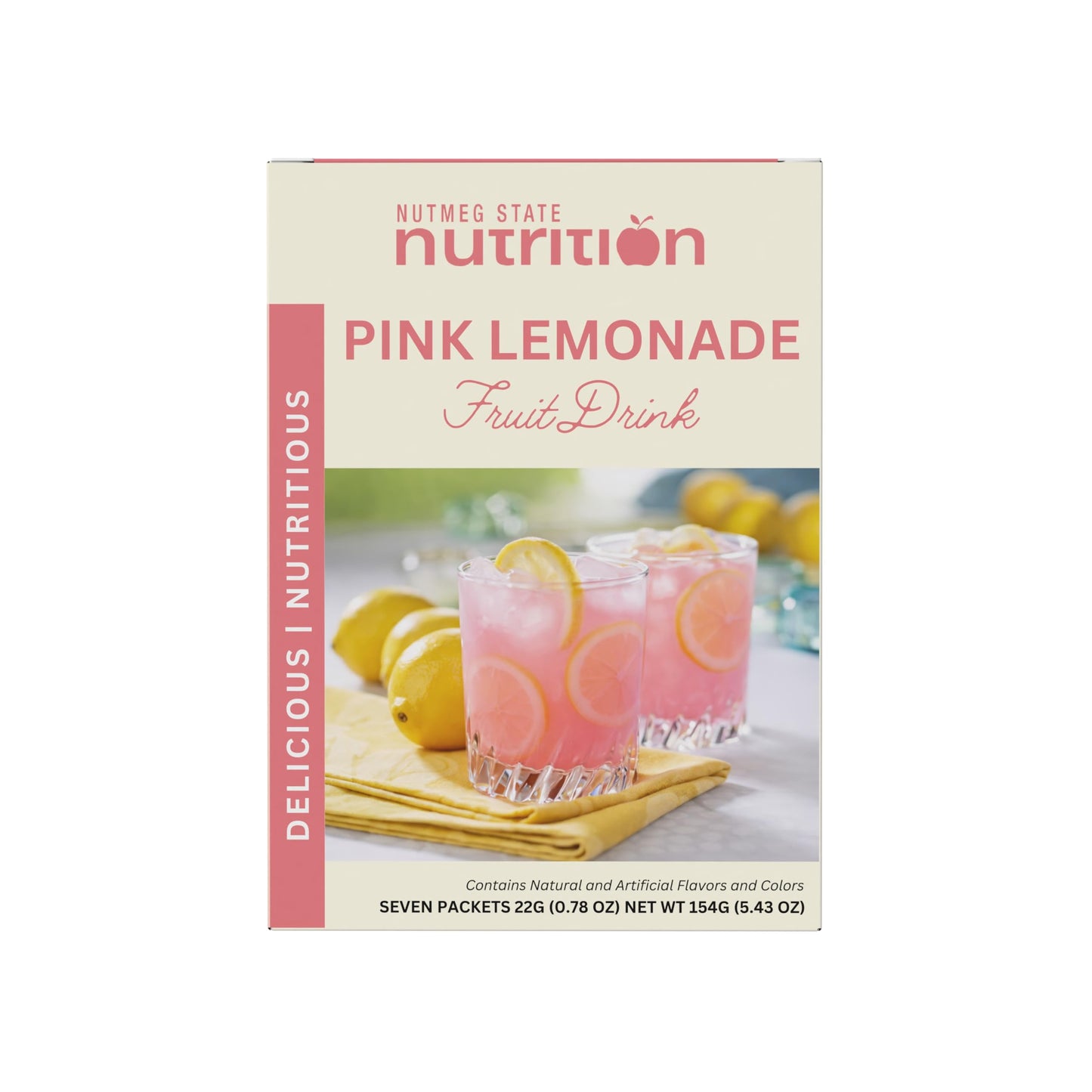 Nutmeg State Nutrition HealthyWise High Protein Diet Fruit Drink Pink Lemonade Powder 0.71 oz