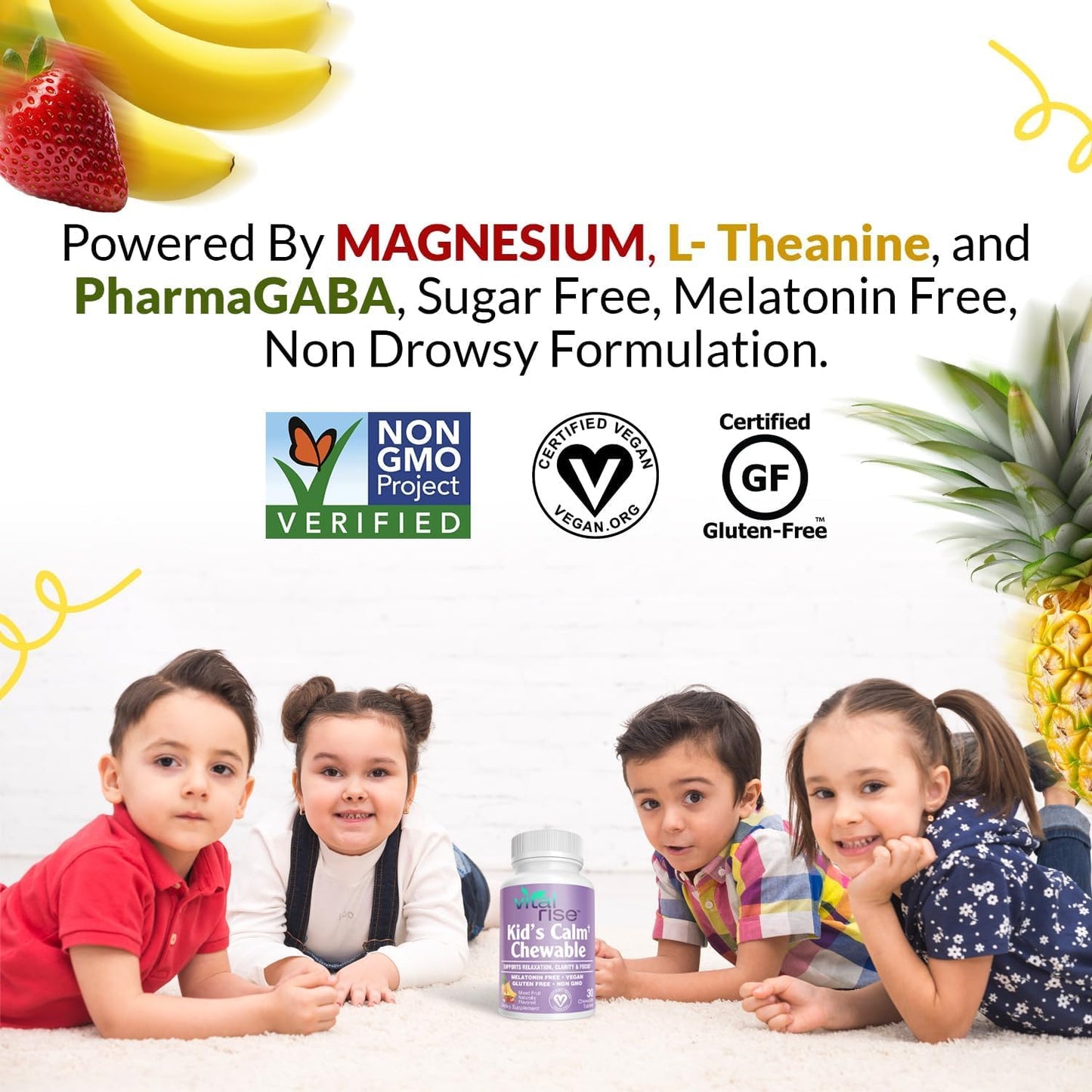 Vital Rise Kids Magnesium Chewable Tablets, 60 Count