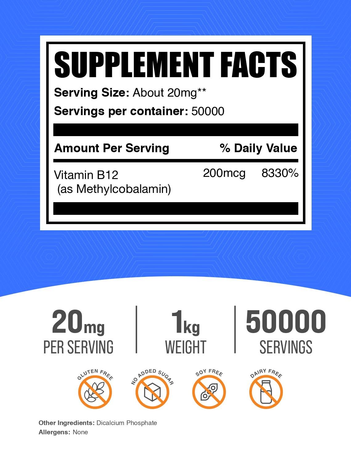 BulkSupplements Vitamin B12 Methylcobalamin Powder, 35.27 oz