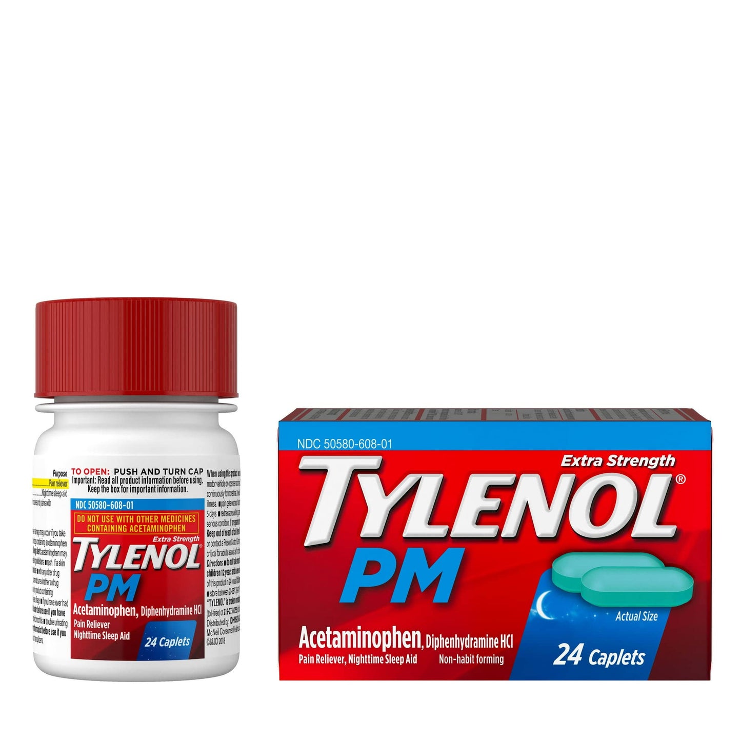 MORILIAR Tylenol PM Extra Strength Caplets 24