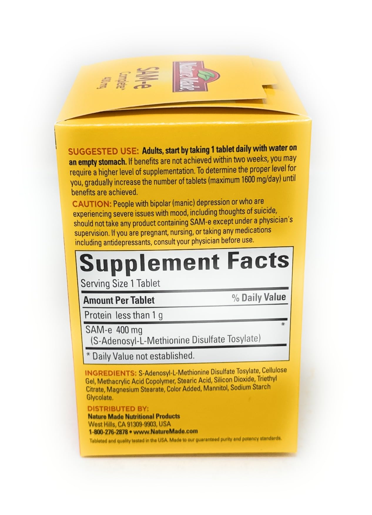 Nature Made SAM-e Complete 400 mg Tablet, 60 Tablets