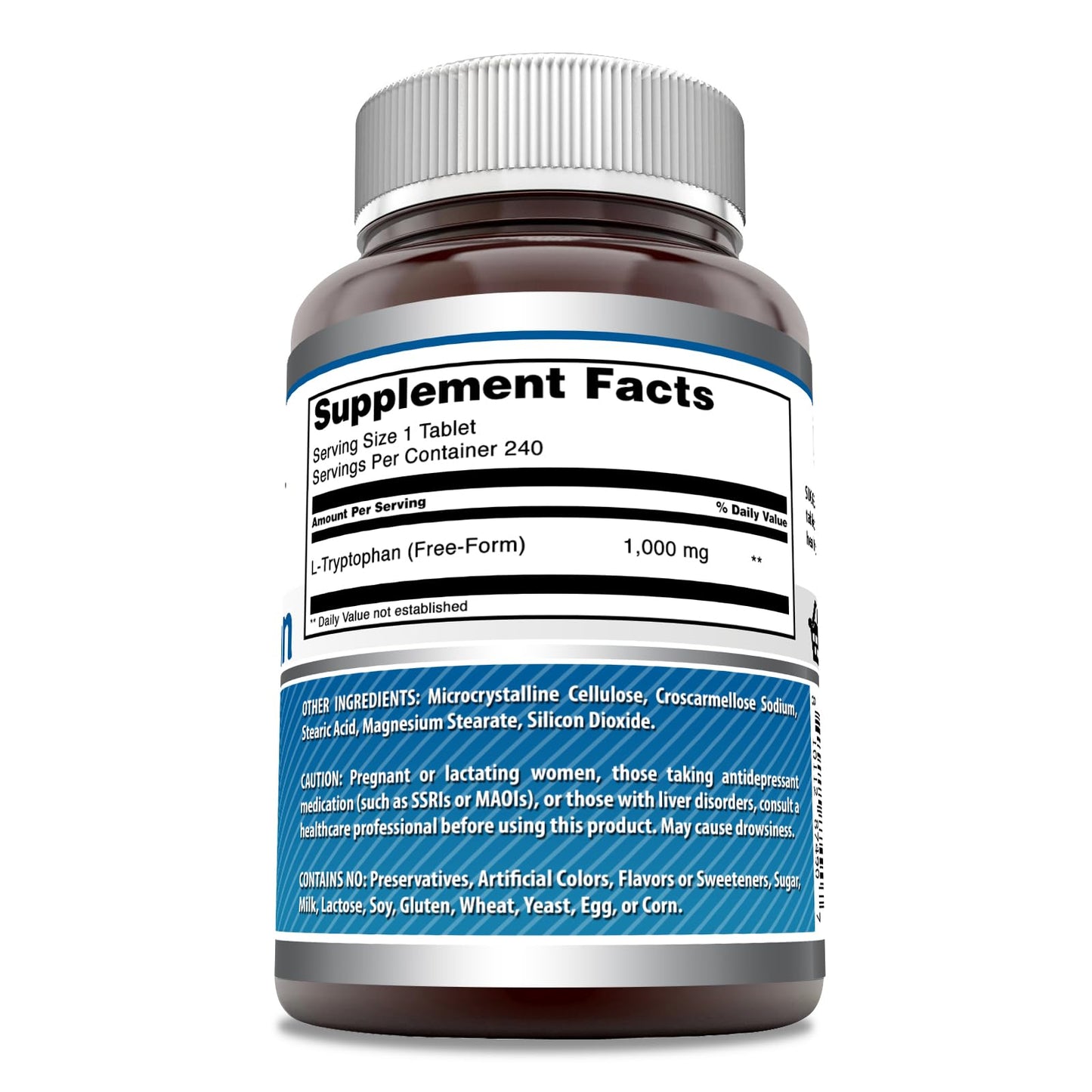 Amazing Nutrition L-Tryptophan 1000mg Tablets, 240 Count