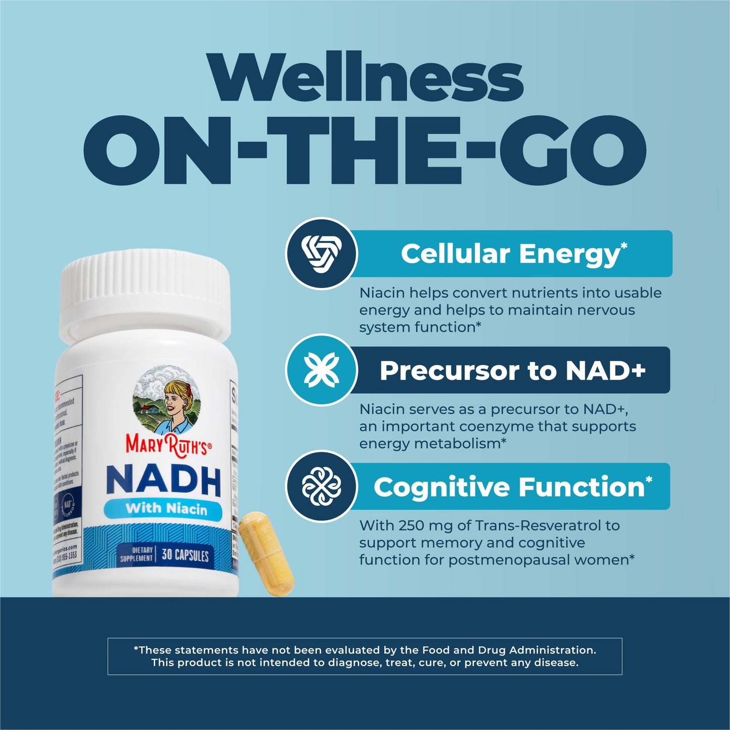 MARYRUTH'S NADH Capsules 30 Count