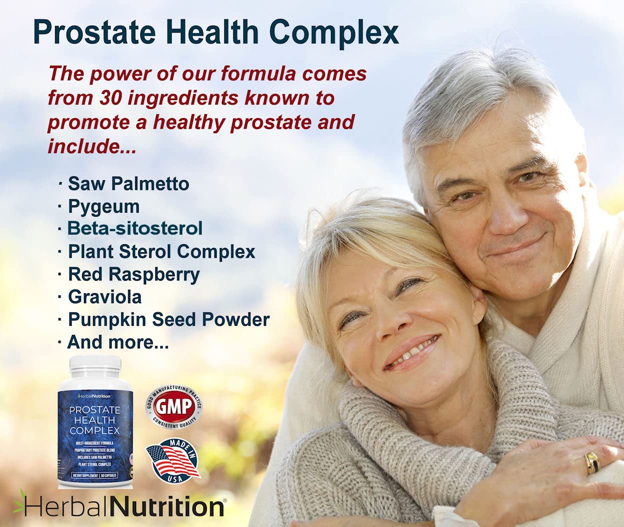 Herbal Nutrition Prostate Health Supplement with Saw Palmetto Capsule, 2-Bottle Pack