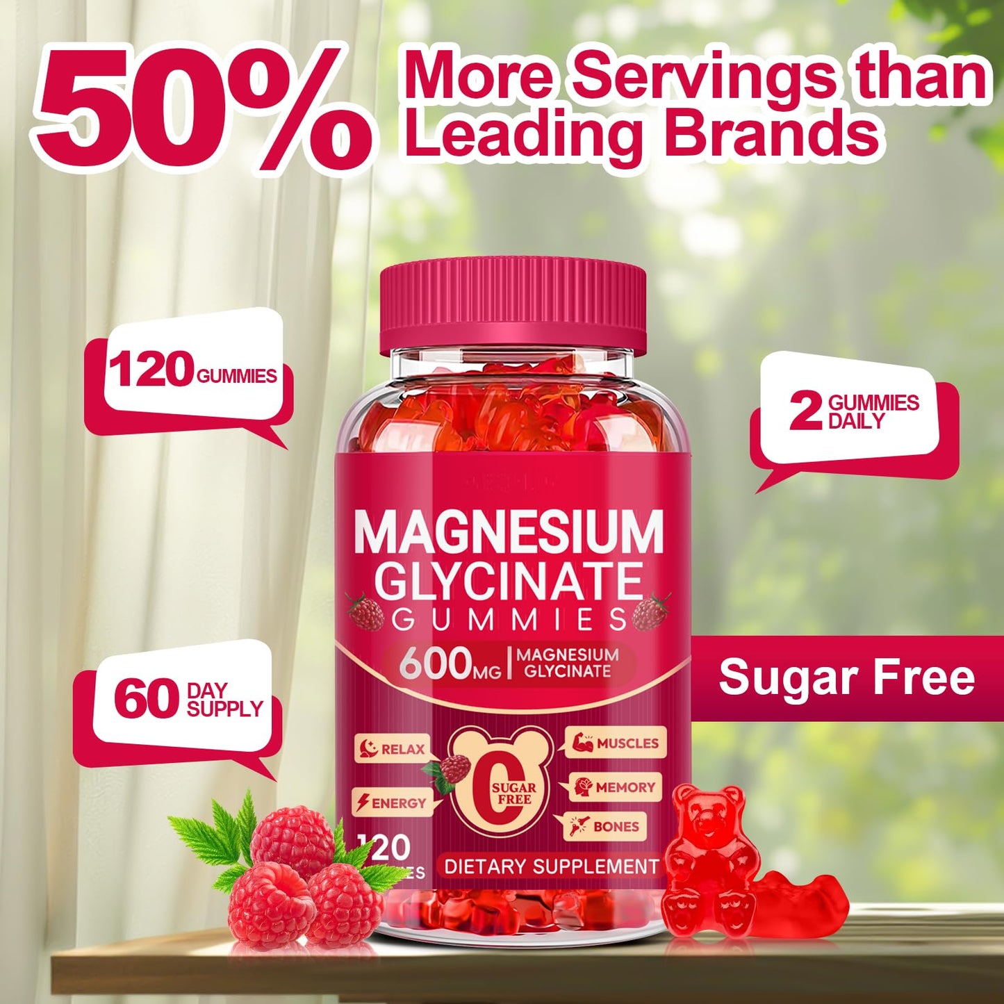 Cytona Magnesium Glycinate Gummies 600mg 120 Count