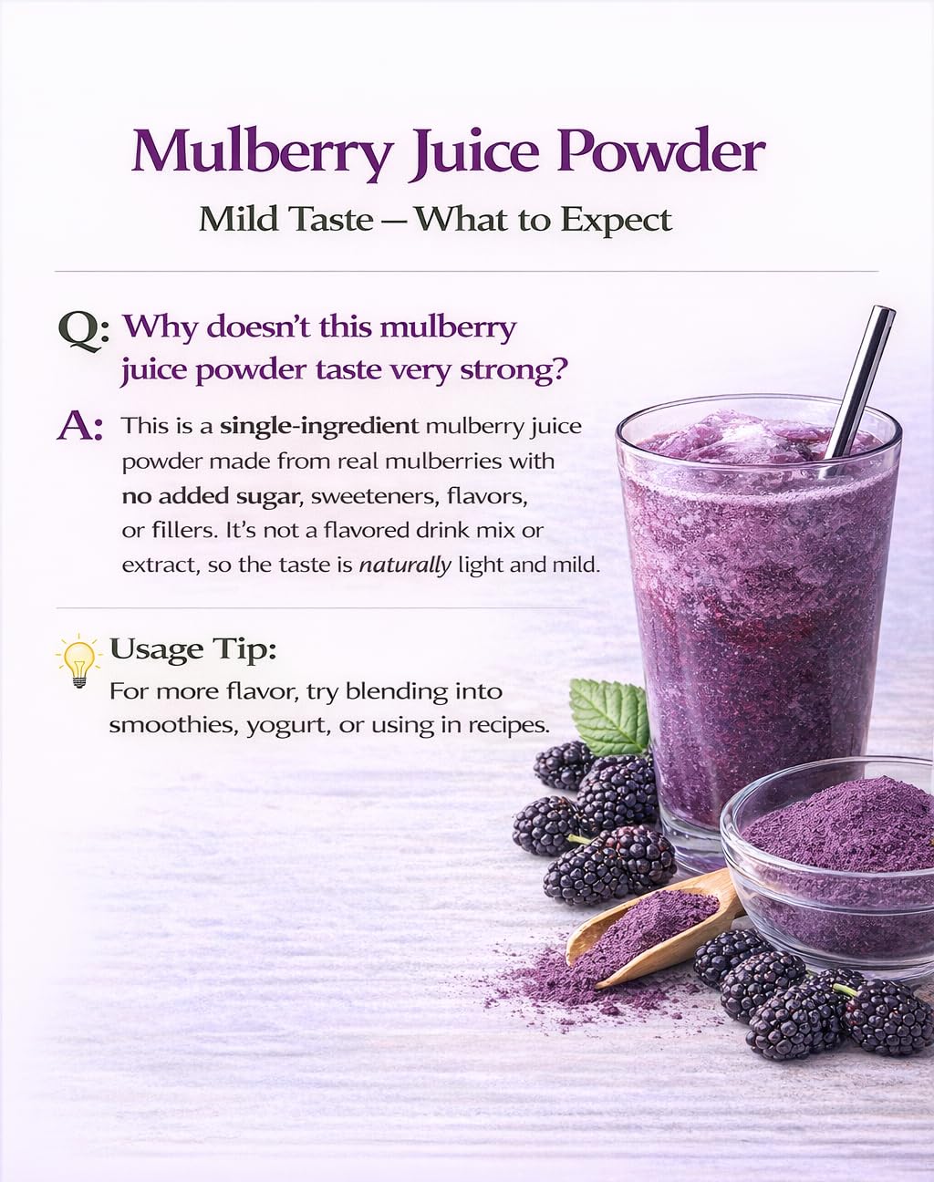 UNLEASH'D ORGANIC Mulberry Juice Powder 16 Count