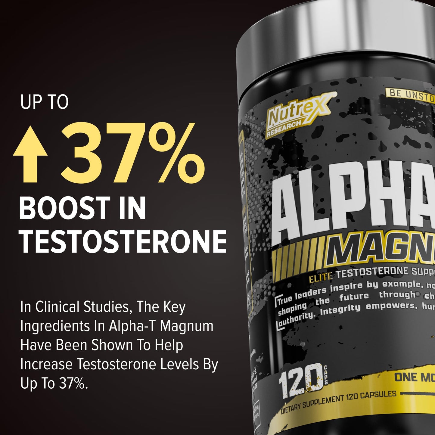 Nutrex Research Alpha-T Magnum Testosterone Support for Men Capsules 120 Count