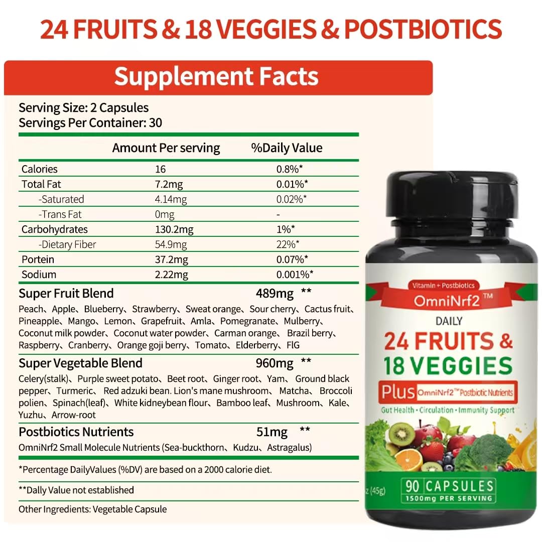 OmniNrf2 Postbiotic Supplement for Gut Health 90 Capsules