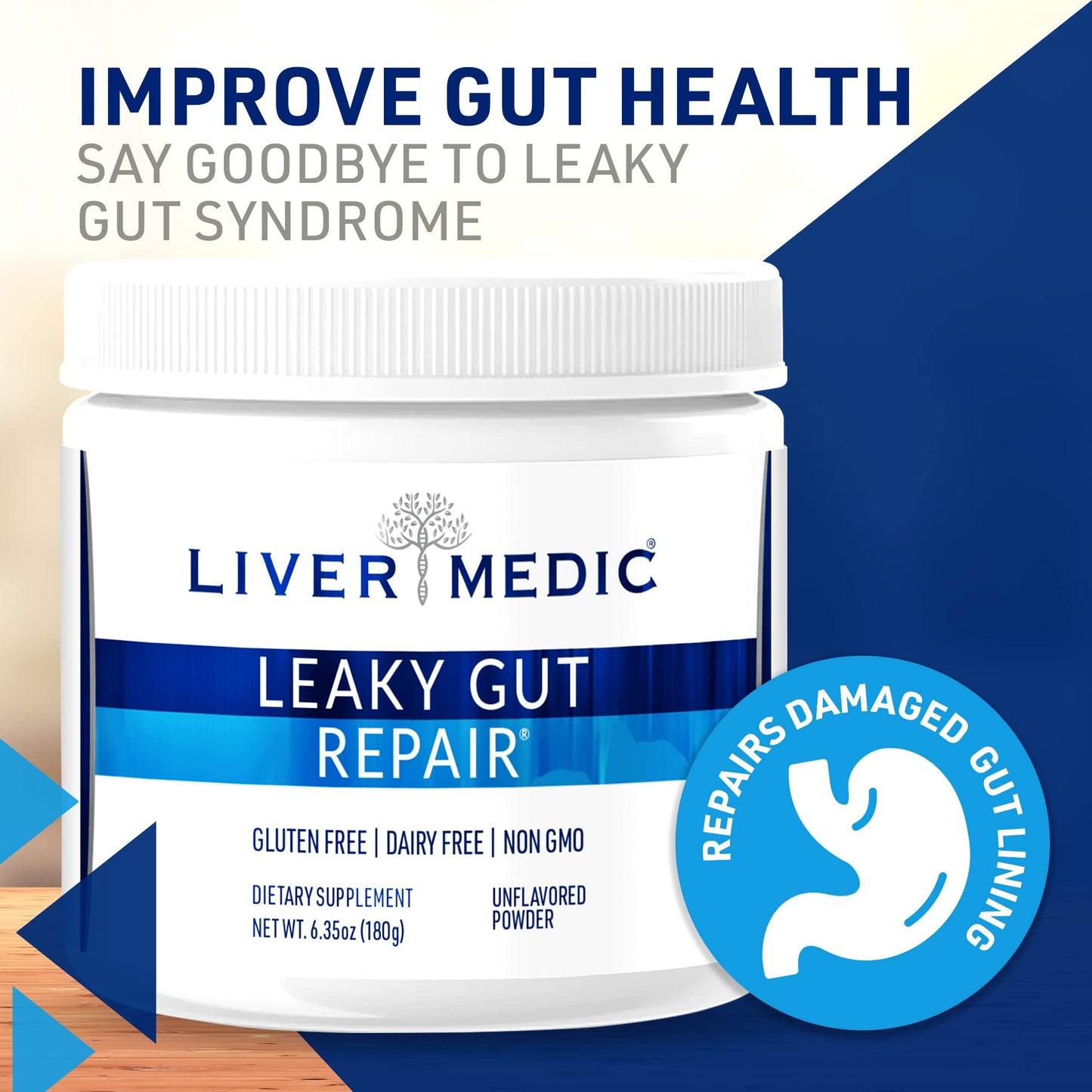 Liver Medic Leaky Gut Repair Supplement Powder 6.35 Ounce