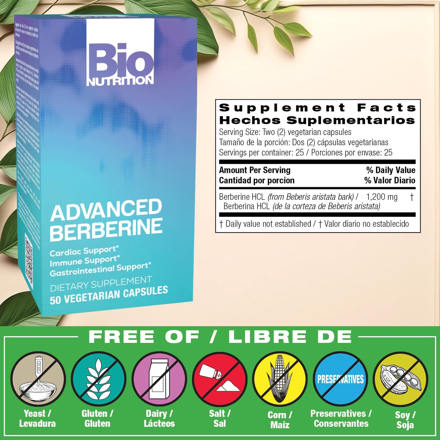 Bio Nutrition Advanced Berberine 50 Capsules