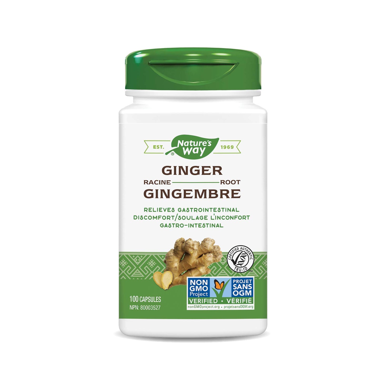 Nature's Way Premium Herbal Ginger Root Capsules 100 Count