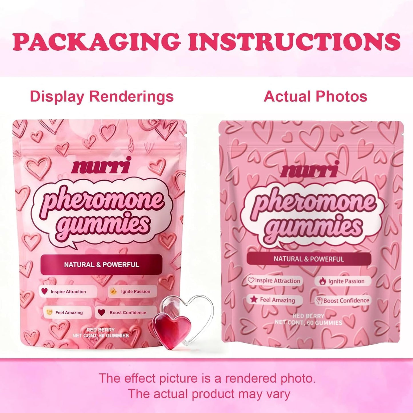 Nurri Pheromone Gummies for Her, Strawberry Flavor, 60 Gummies