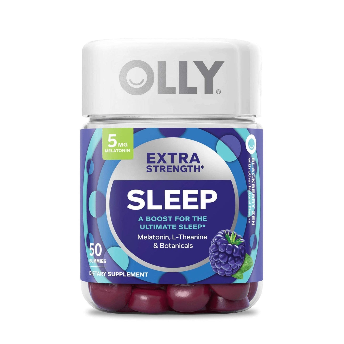 OLLY Extra Strength Melatonin Sleep, Blackberry Zen, 100 Gummies