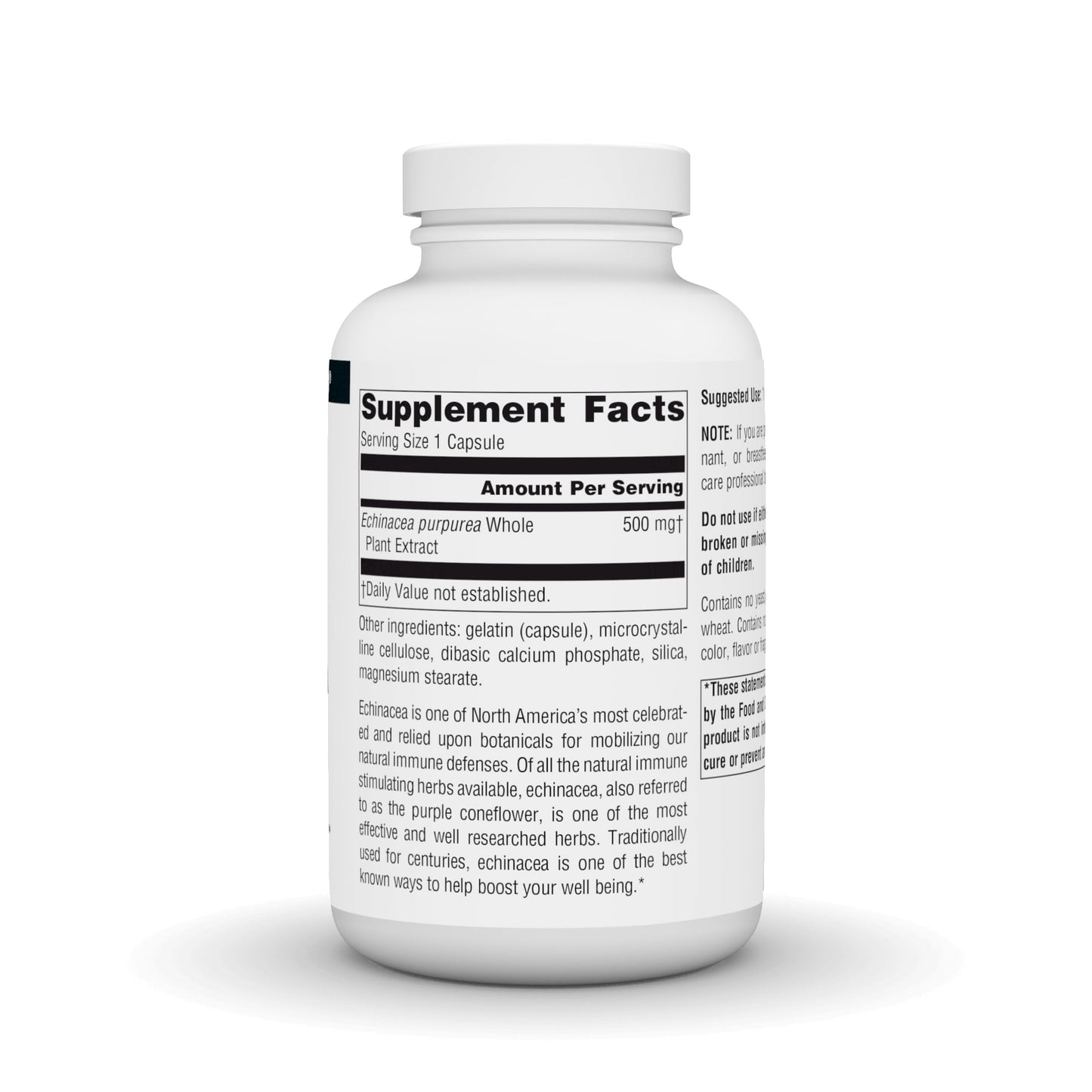 Source Naturals Echinacea Root Extract 500mg Capsule, 200 Count