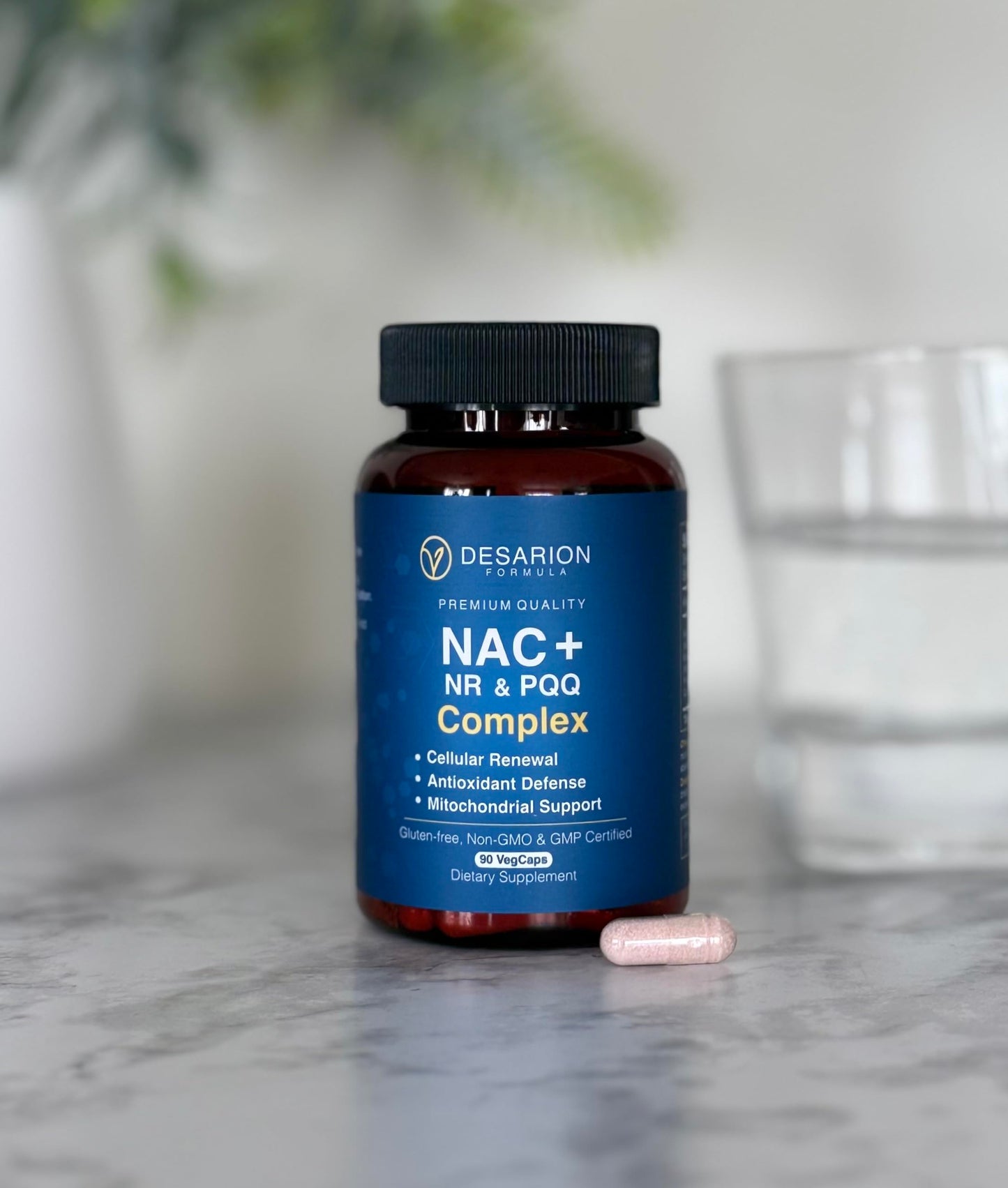 Desarion Formula NAC+NR & PQQ Complex 600mg NAC 300mg NR 10mg PQQ Capsules, 90 Count