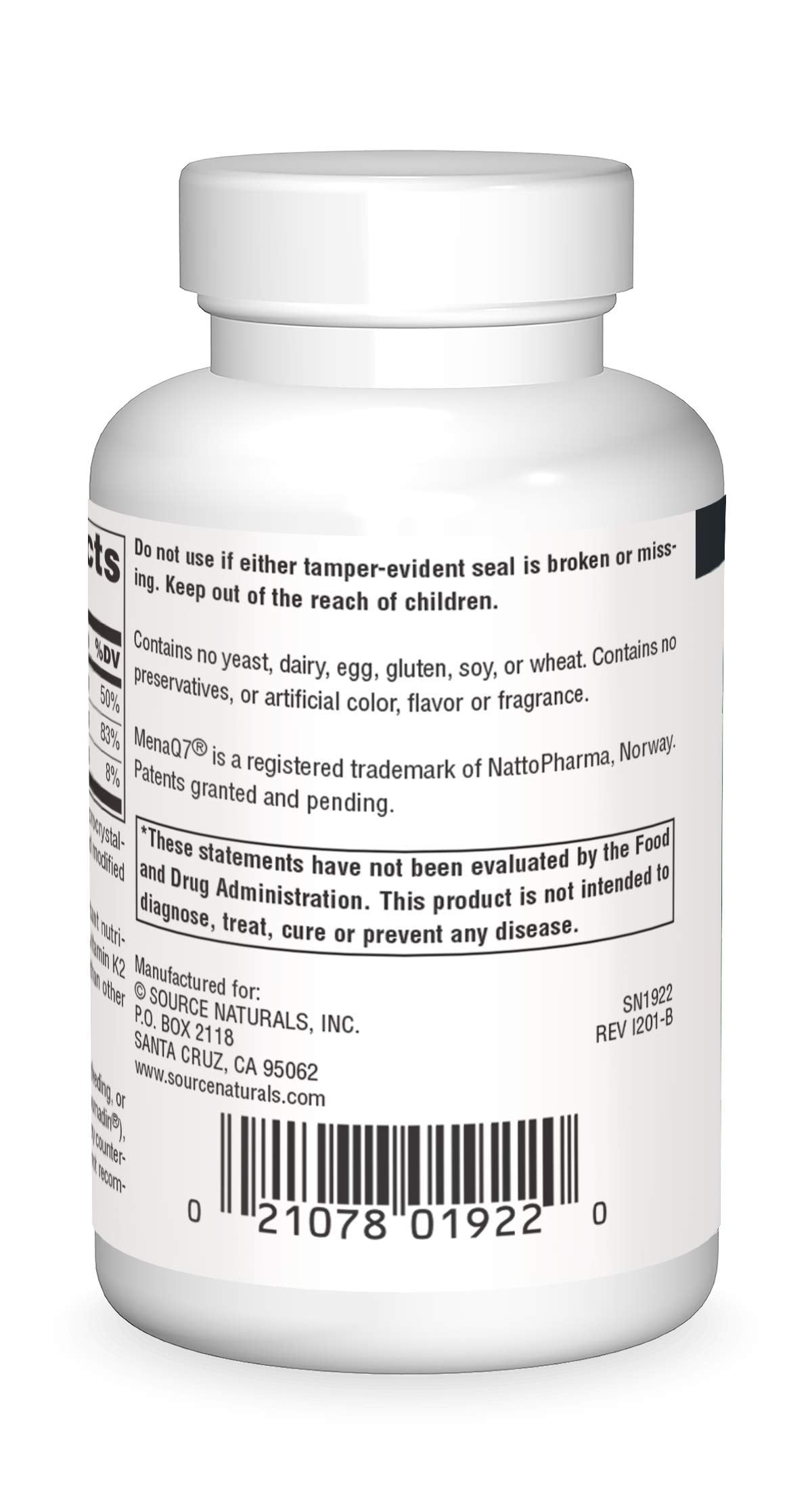 Source Naturals Vitamin K2 + D3 Bone & Heart Health Complex 60 Tablets