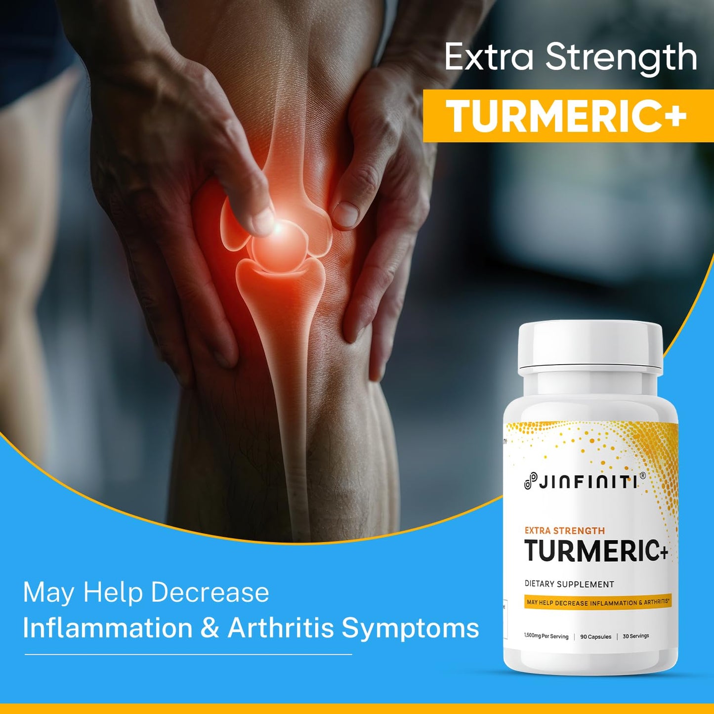 Jinfiniti Turmeric Curcumin+ Joint Support Capsules, 90 Count