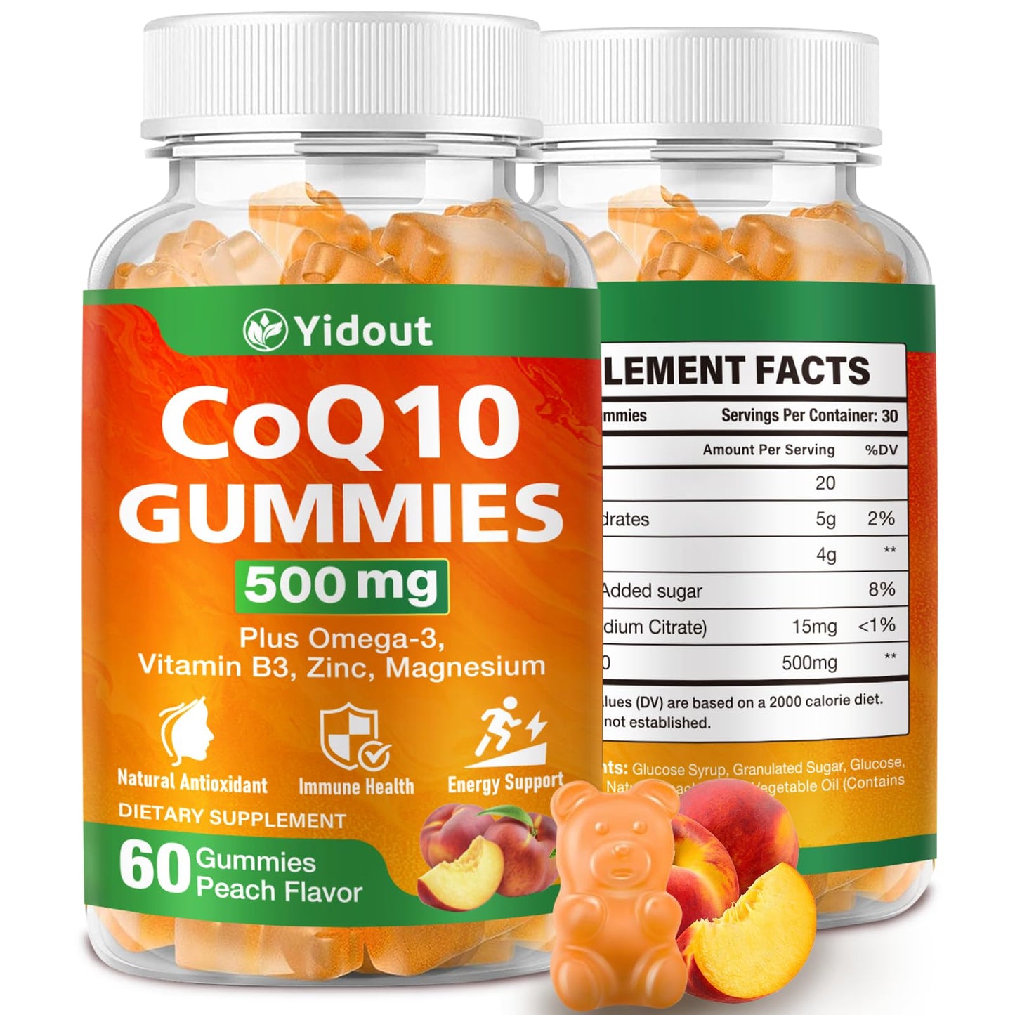 Yidout CoQ10 500MG Gummies 60 Count