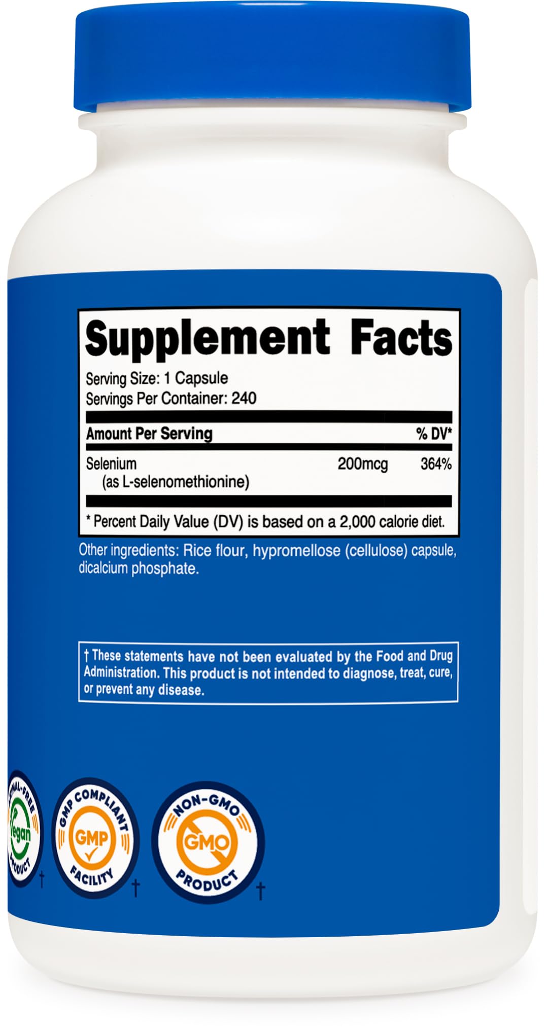 Nutricost Selenium 200mcg L-Selenomethionine Capsules, 240 Count
