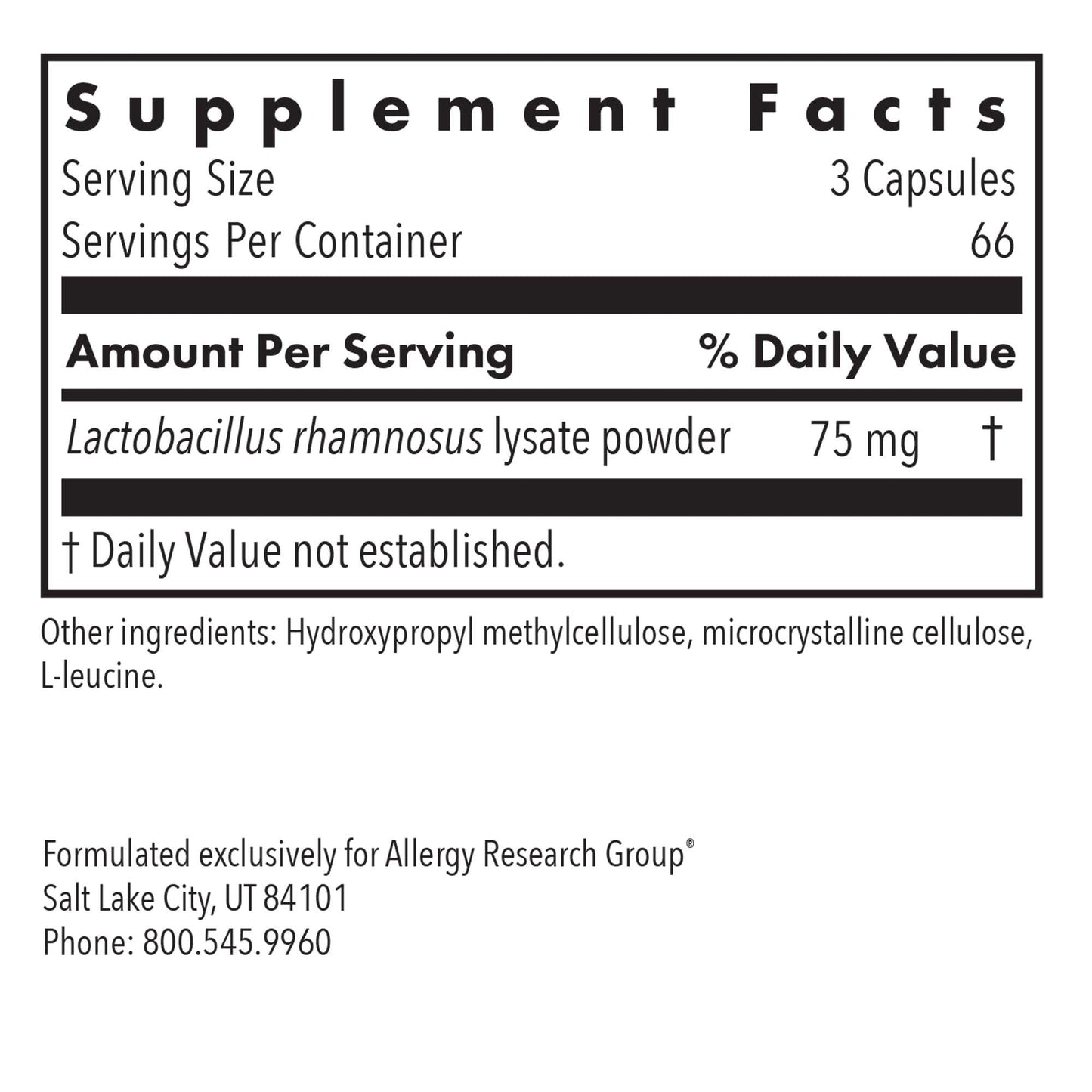 Allergy Research Group ImmunoBiotic Pro - Supports Immune System & Gut Barrier Function - Postbiotic Immune Regulator with Lactobacillus Rhamnosus Lysate Capsules 200