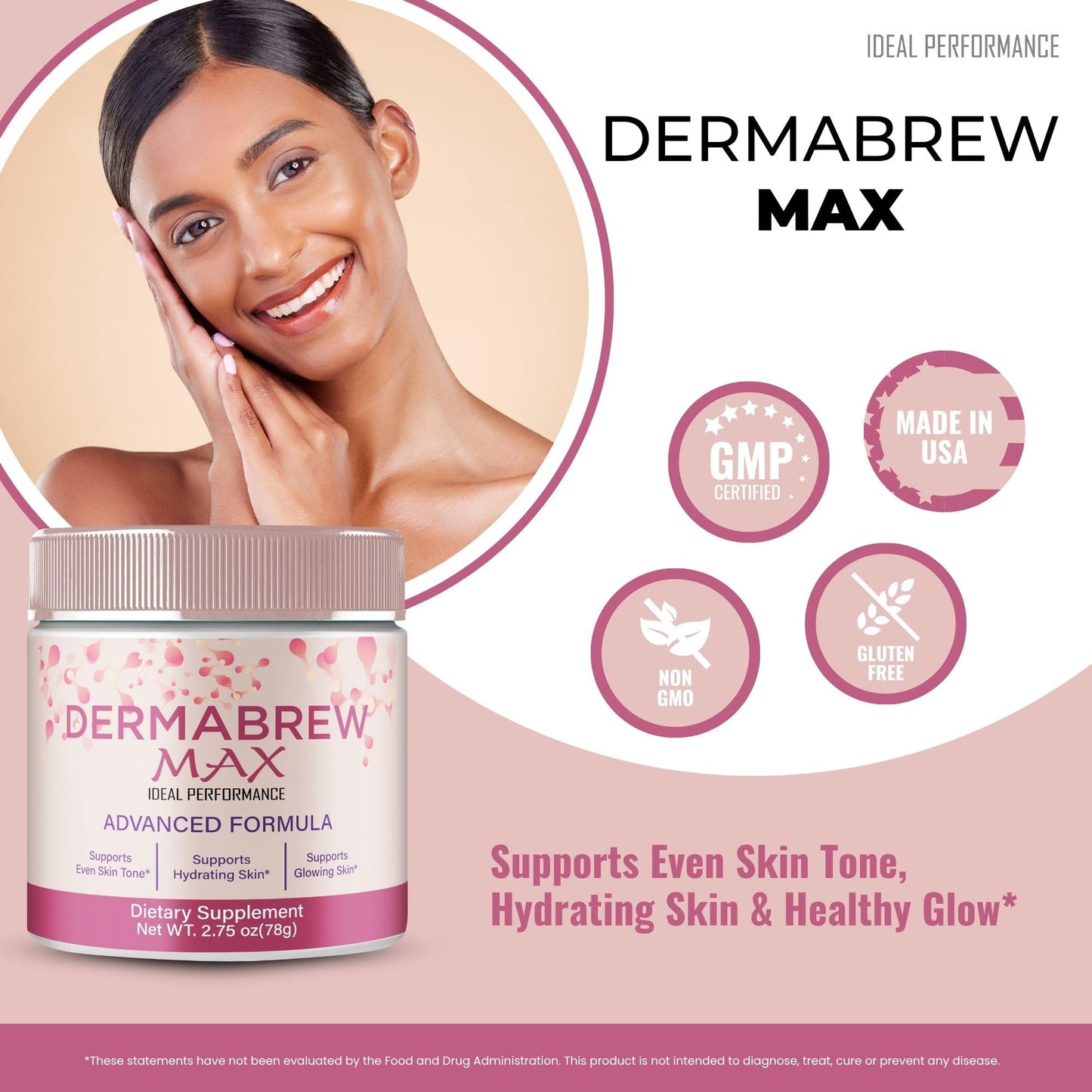 IDEAL PERFORMANCE DermaBrew Max Powder, 2.75 oz