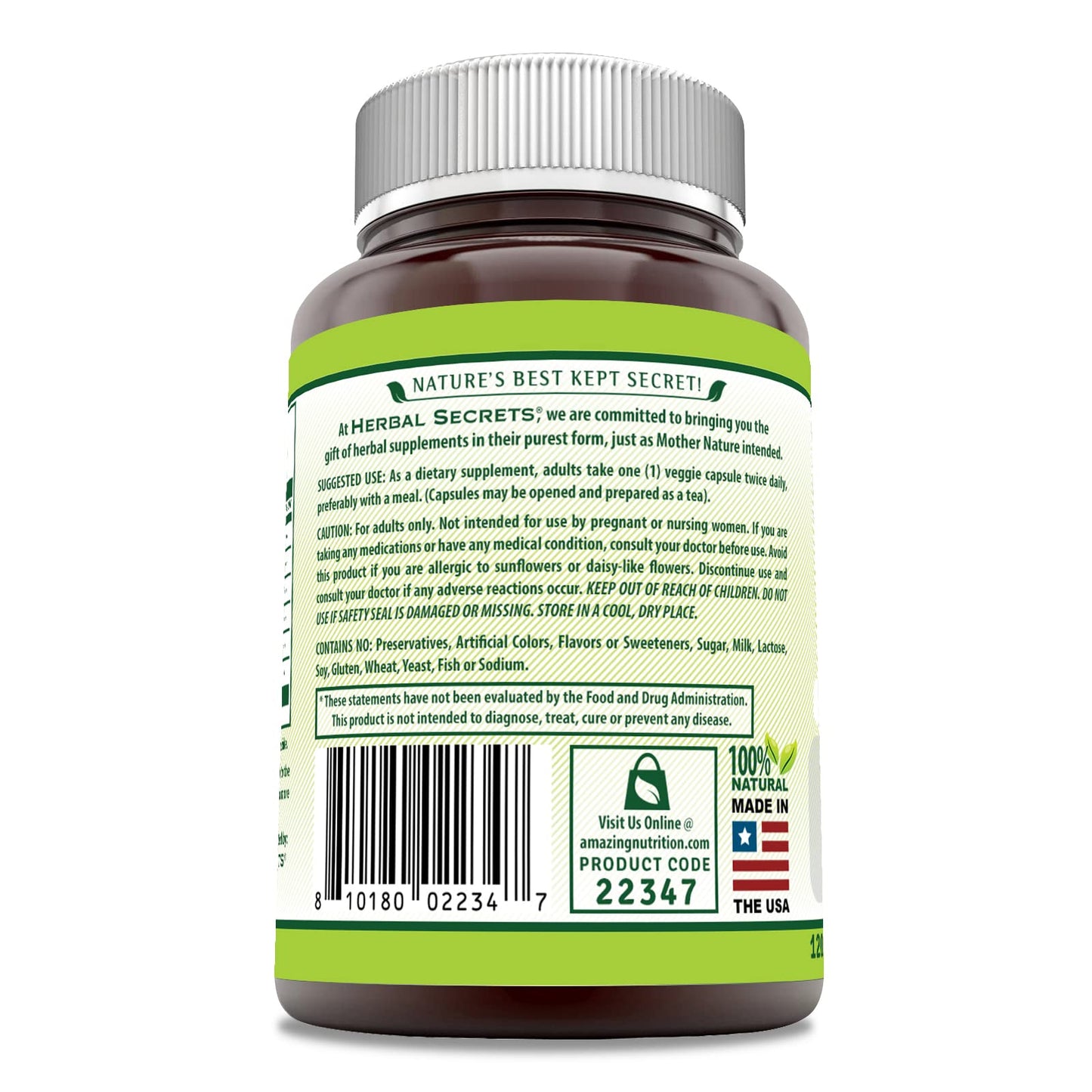 Herbal Secrets Echinacea & Goldenseal Root Supplement Capsule 1 Count