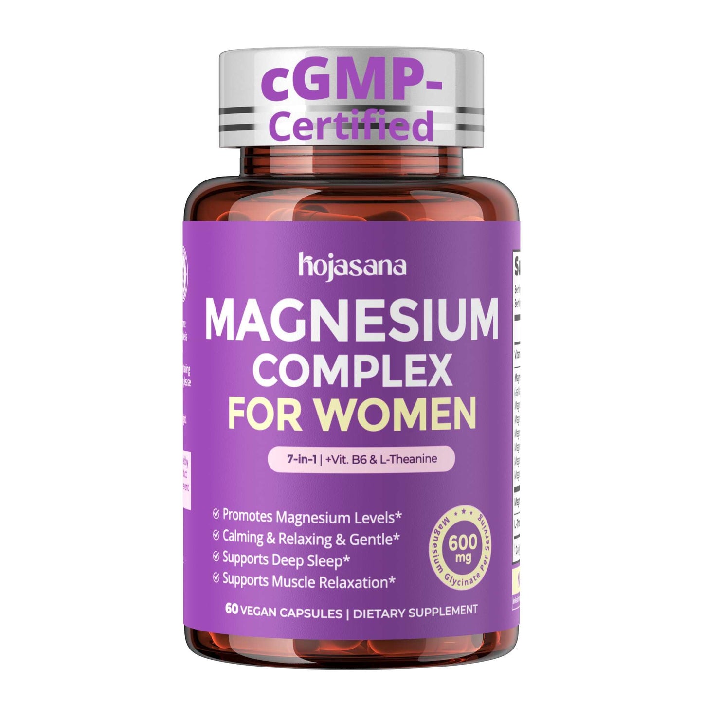 HojaSana 7-in-1 Magnesium Complex for Women for Sleep Capsule, 60 Count