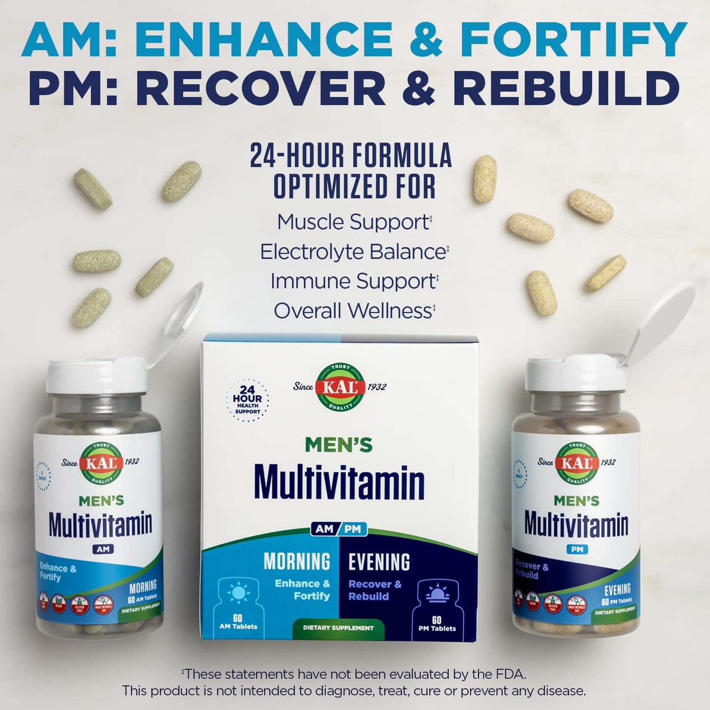 KAL Men's Multivitamin AM/PM 120 Tablets
