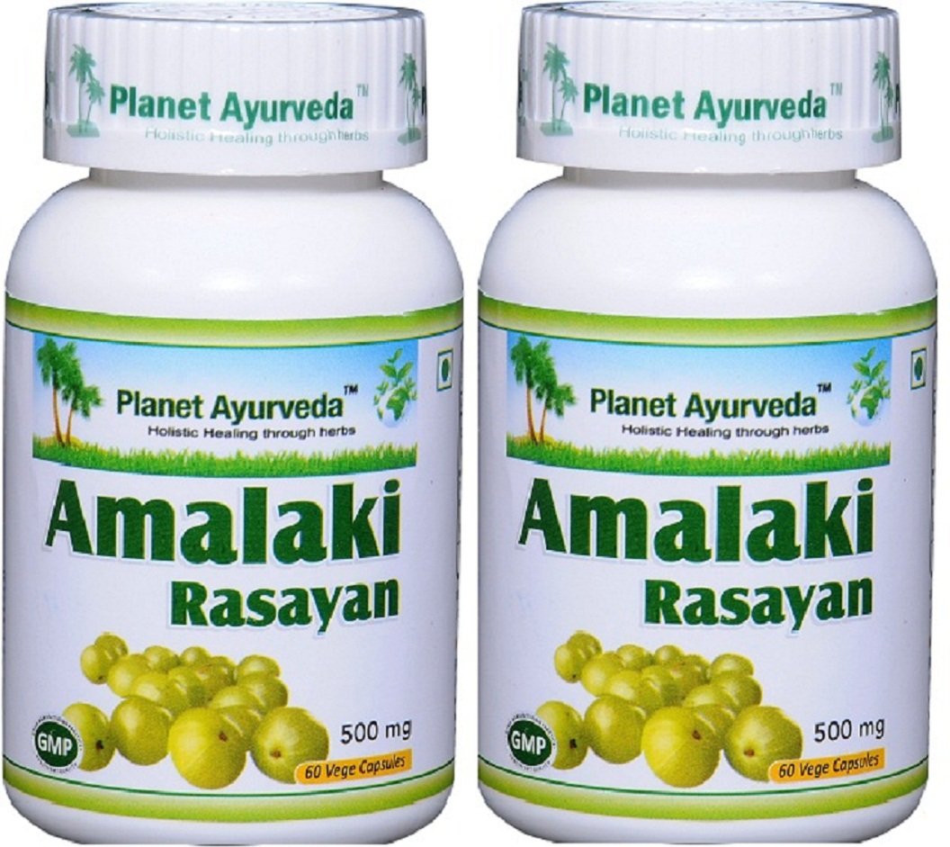 Planet Ayurveda Amlaki Rasayan Veg Capsules, 500mg, 2 Bottles