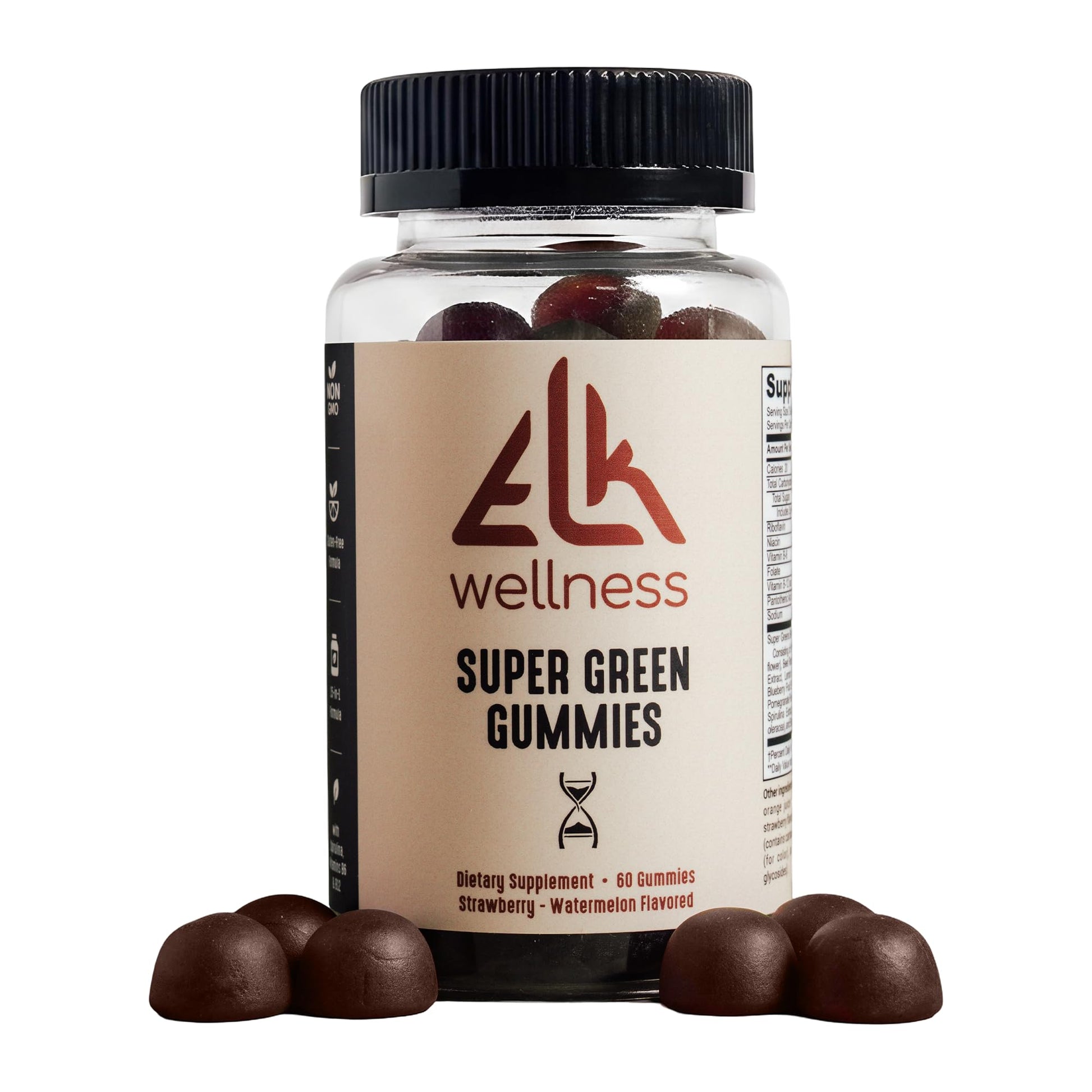 ELK Wellness Super Greens Gummies 60 Count