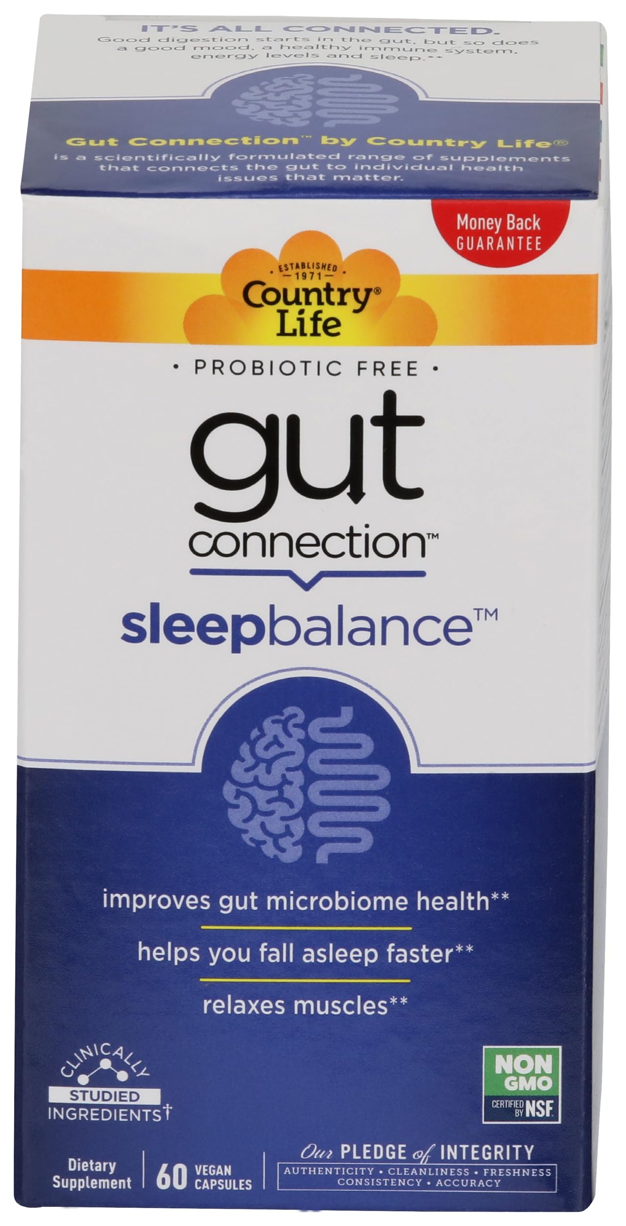 Country Life Sleep Gut Connection Capsules, 60