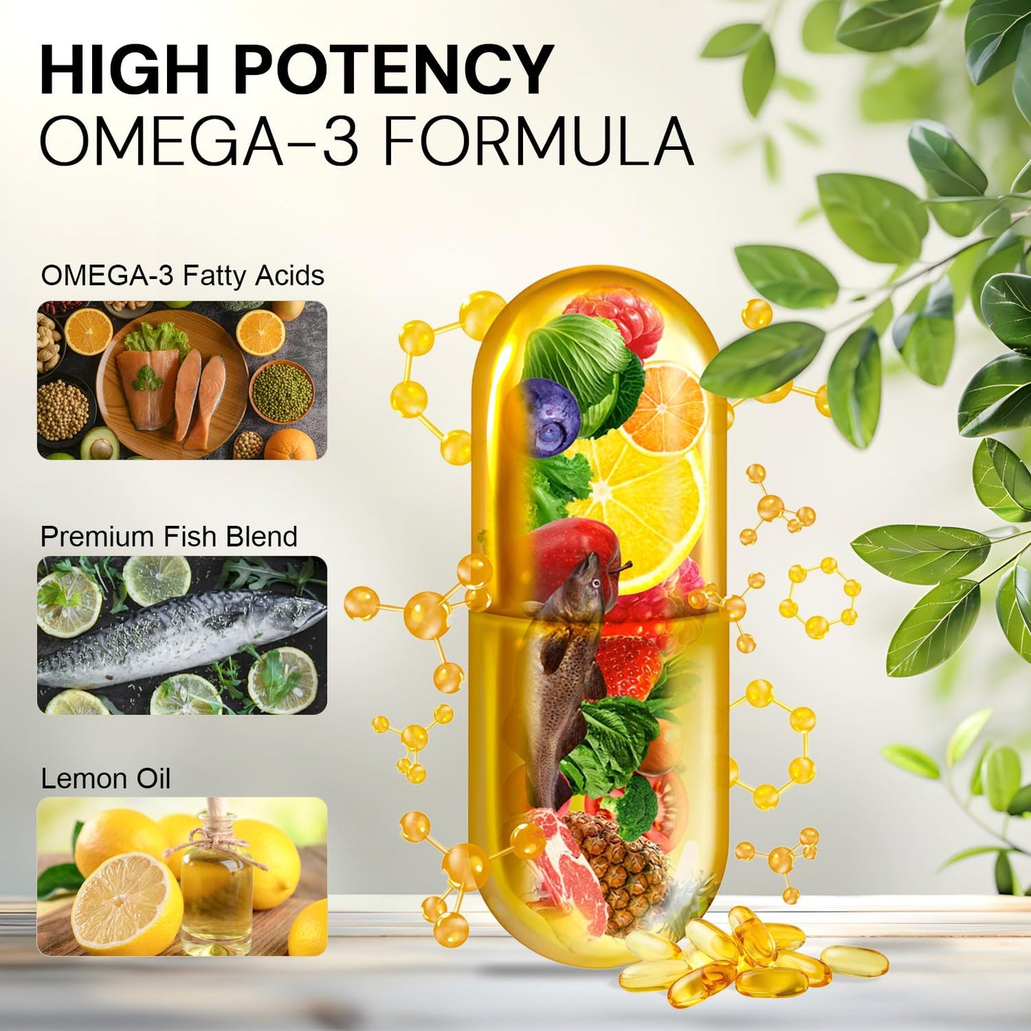 LEOWELL HEALTHCARE Omega-3 Capsules, 30 Count