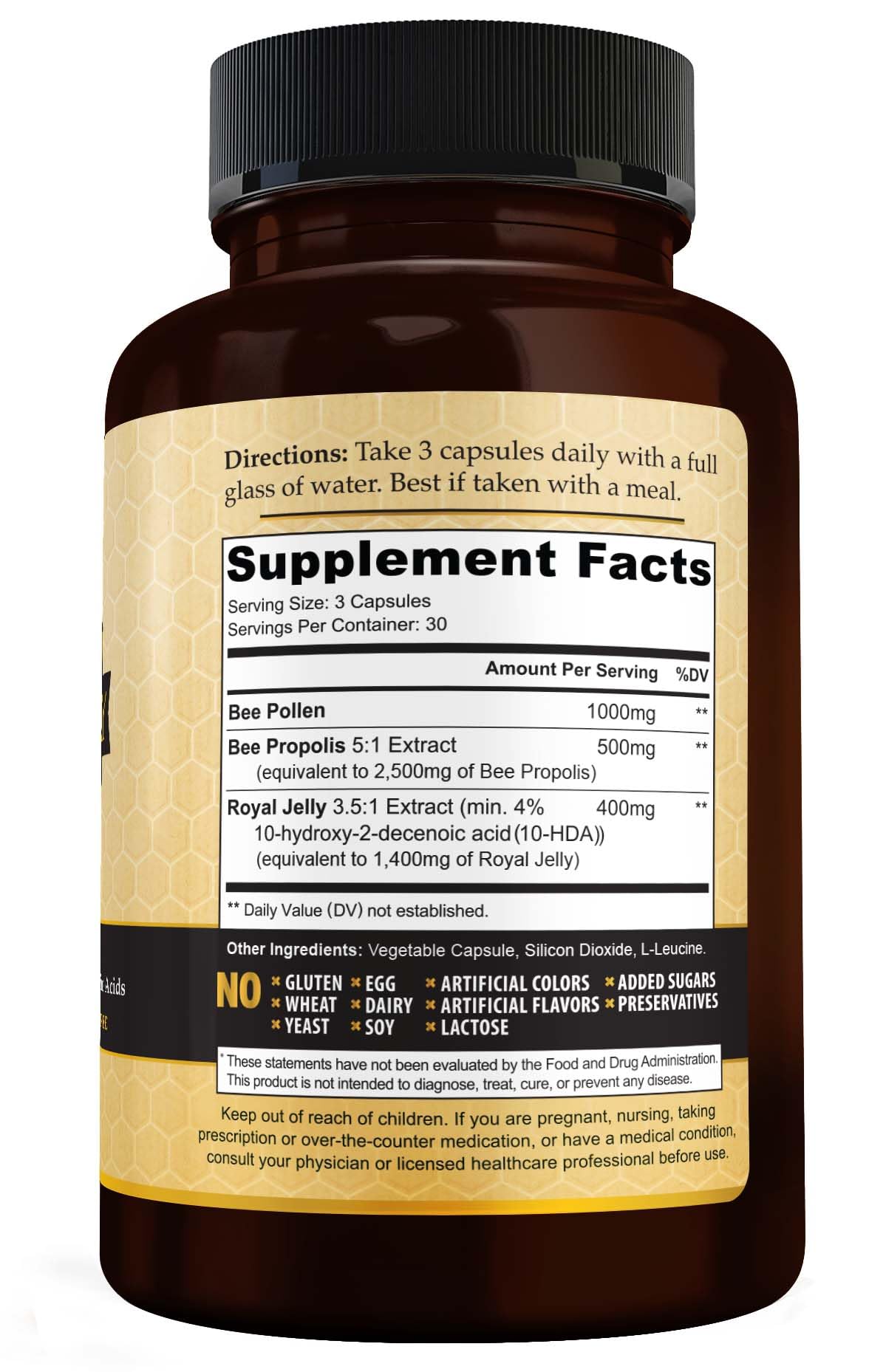 Vivid Health Nutrition Royal Jelly Immune Support Supplement with Bee Pollen & Propolis Capsules, 360