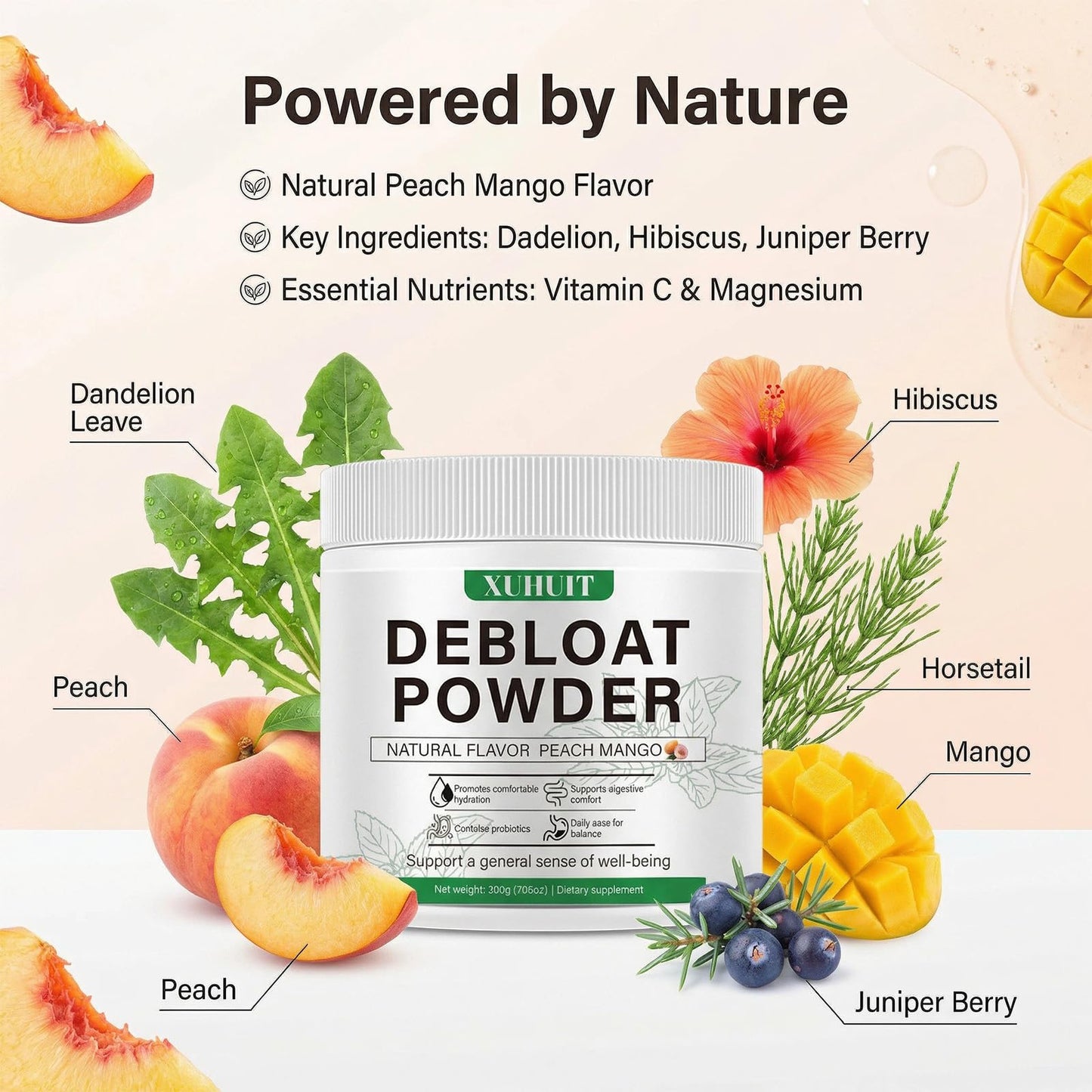 YFDSRF Digestive Support Powder for Occasional Bloating Relief, 7.05 oz