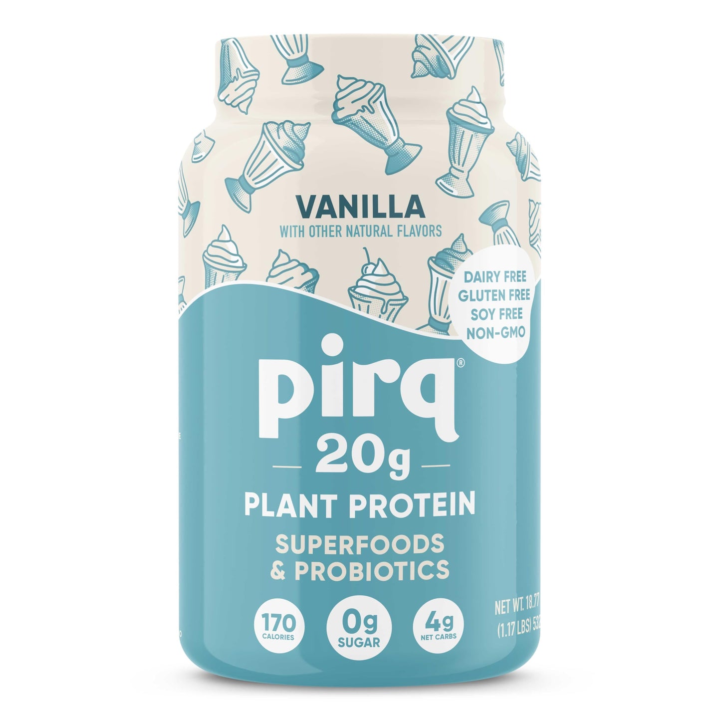 Pirq Dairy Free Protein Powder Vanilla 18.27 oz