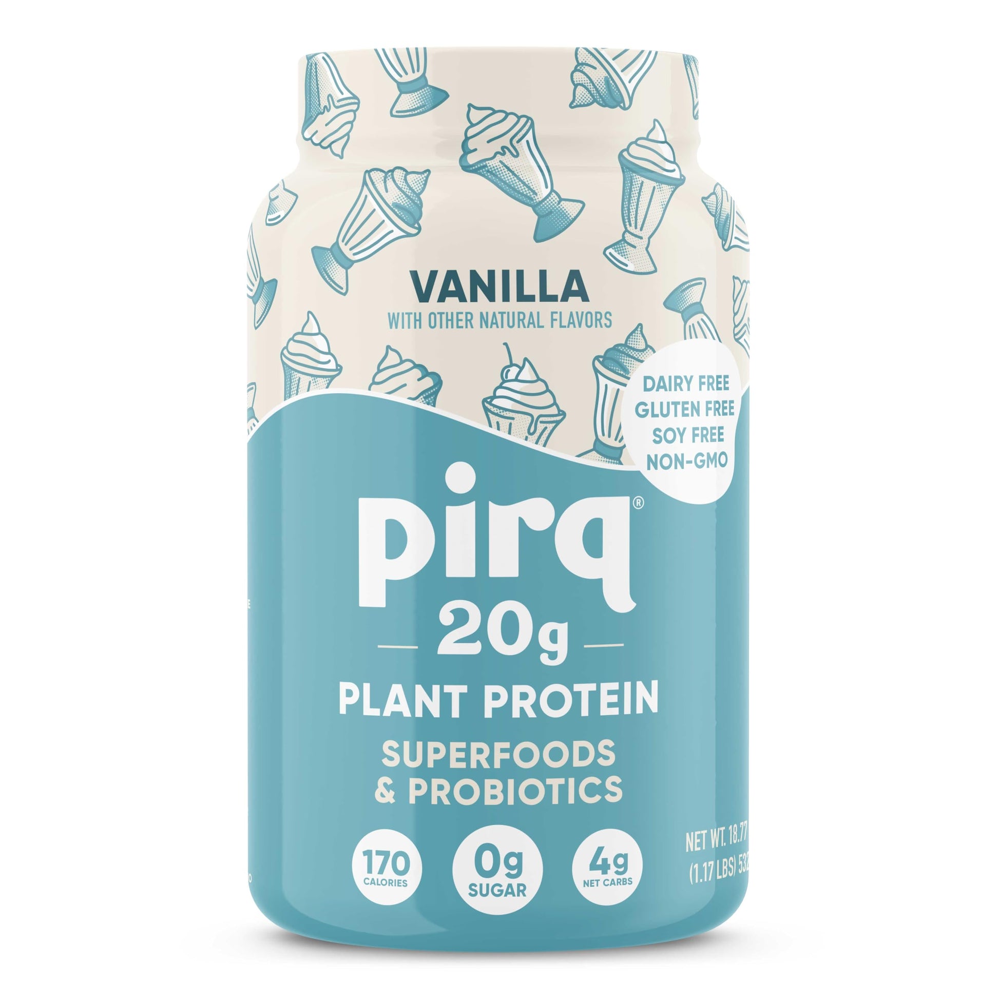 Pirq Dairy Free Protein Powder Vanilla 18.27 oz