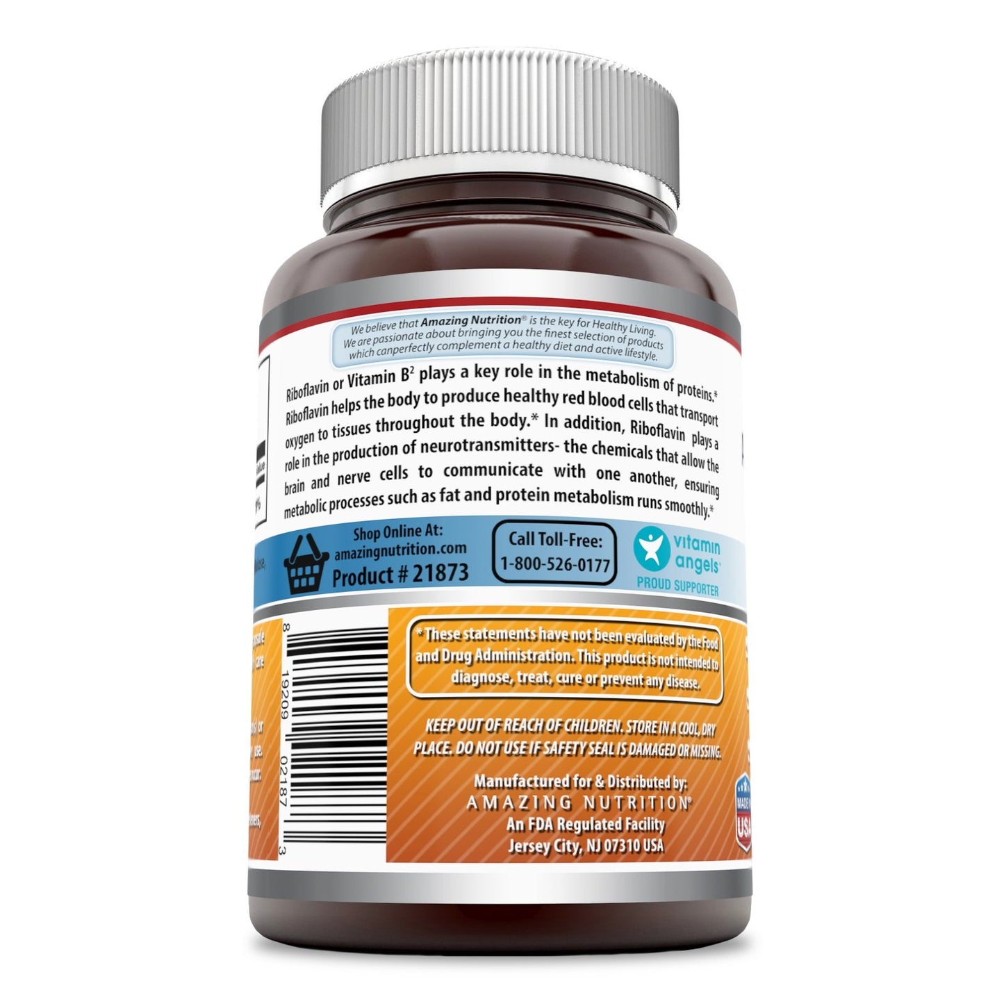 Amazing Nutrition Riboflavin Dietary Supplement Capsule, 240 Capsules