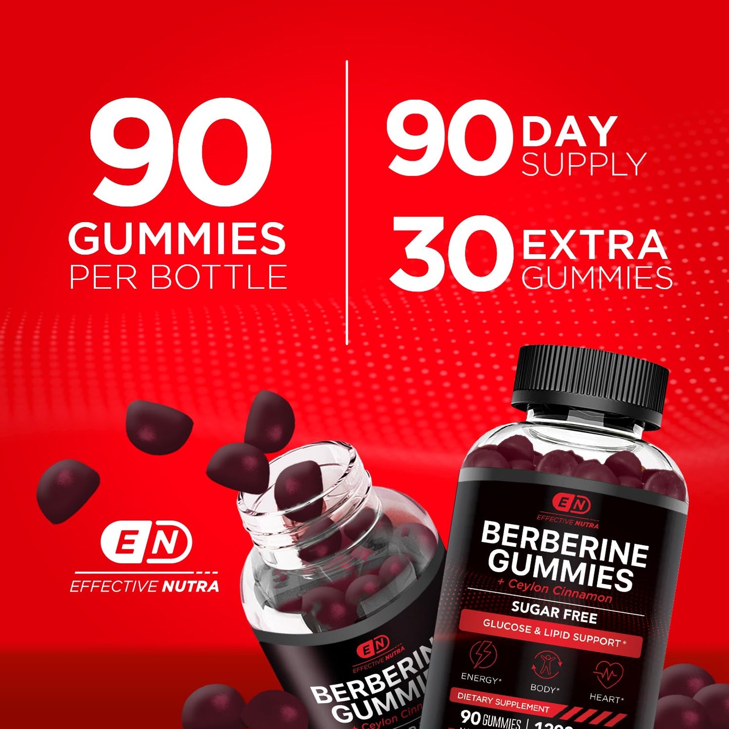 Effective Nutra Berberine Gummies with Ceylon Cinnamon 90 Count