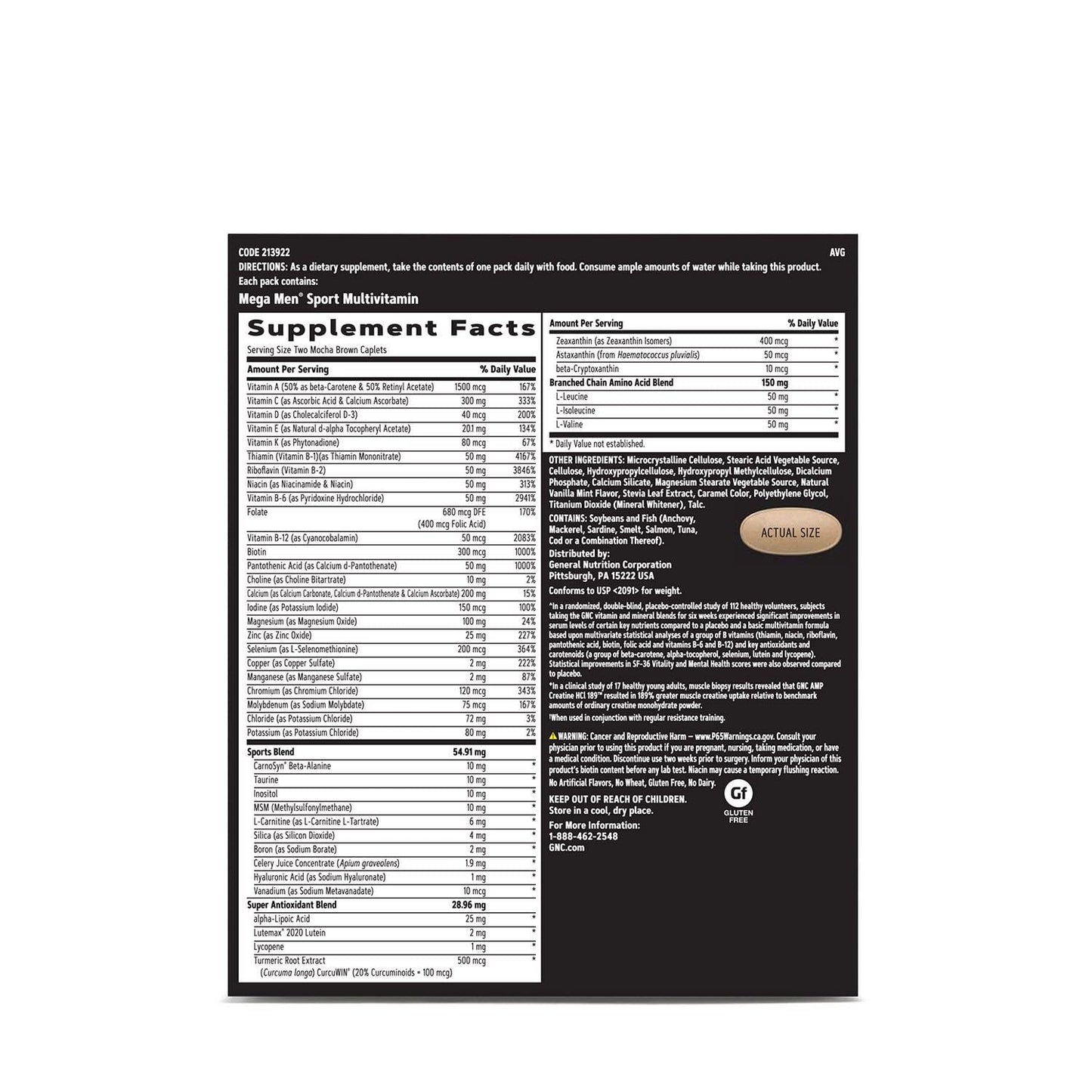 GNC AMP Men’s Strength Vitapak Program Tablets 30
